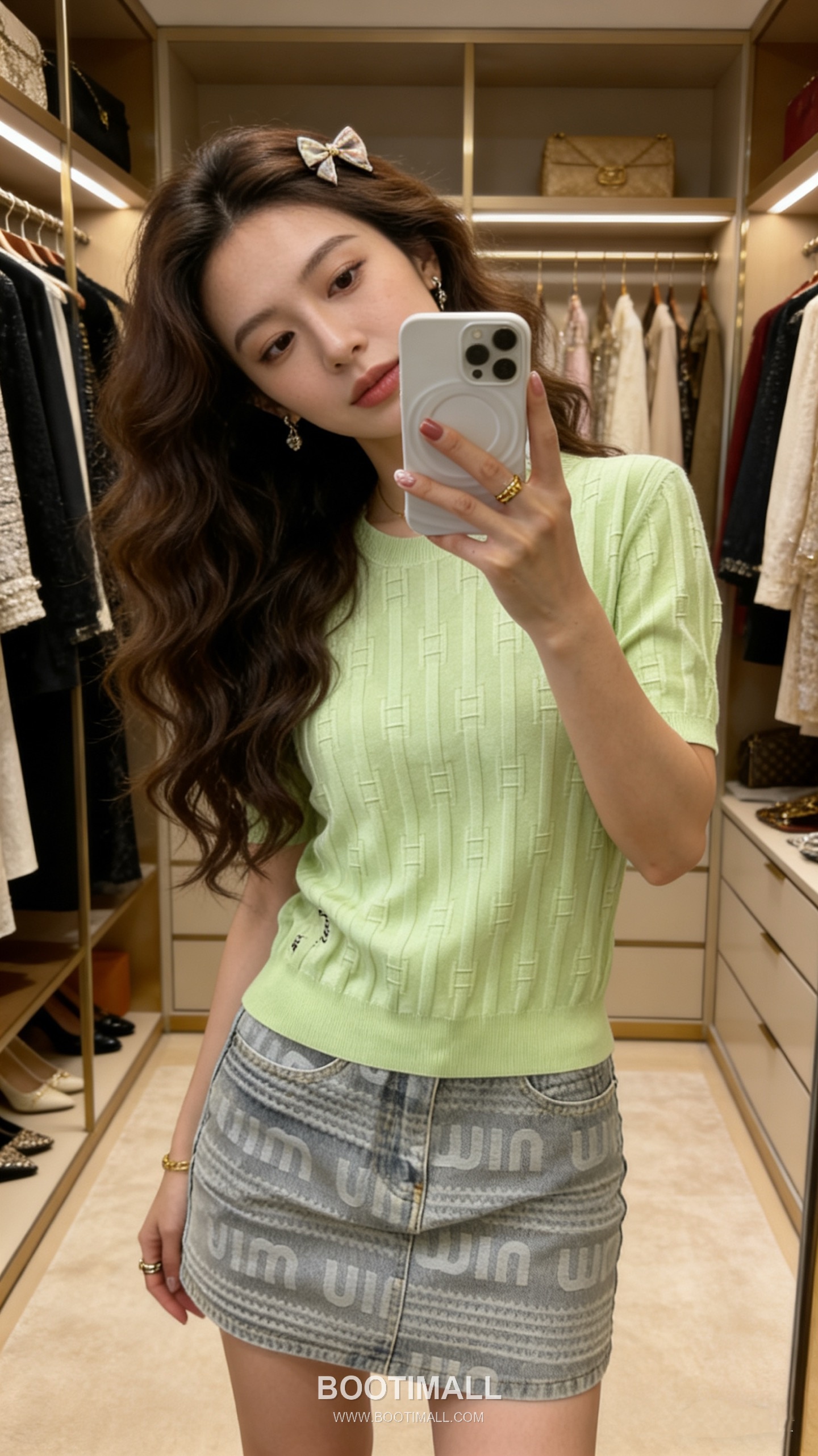 Celine SS26 Vertical Rib Geometric Jacquard Silk Blend Knit Short Sleeve T-Shirt 셀린느 버티컬 립 지오메트릭 자카드 실크 블렌드 니트 반팔 티셔츠 3