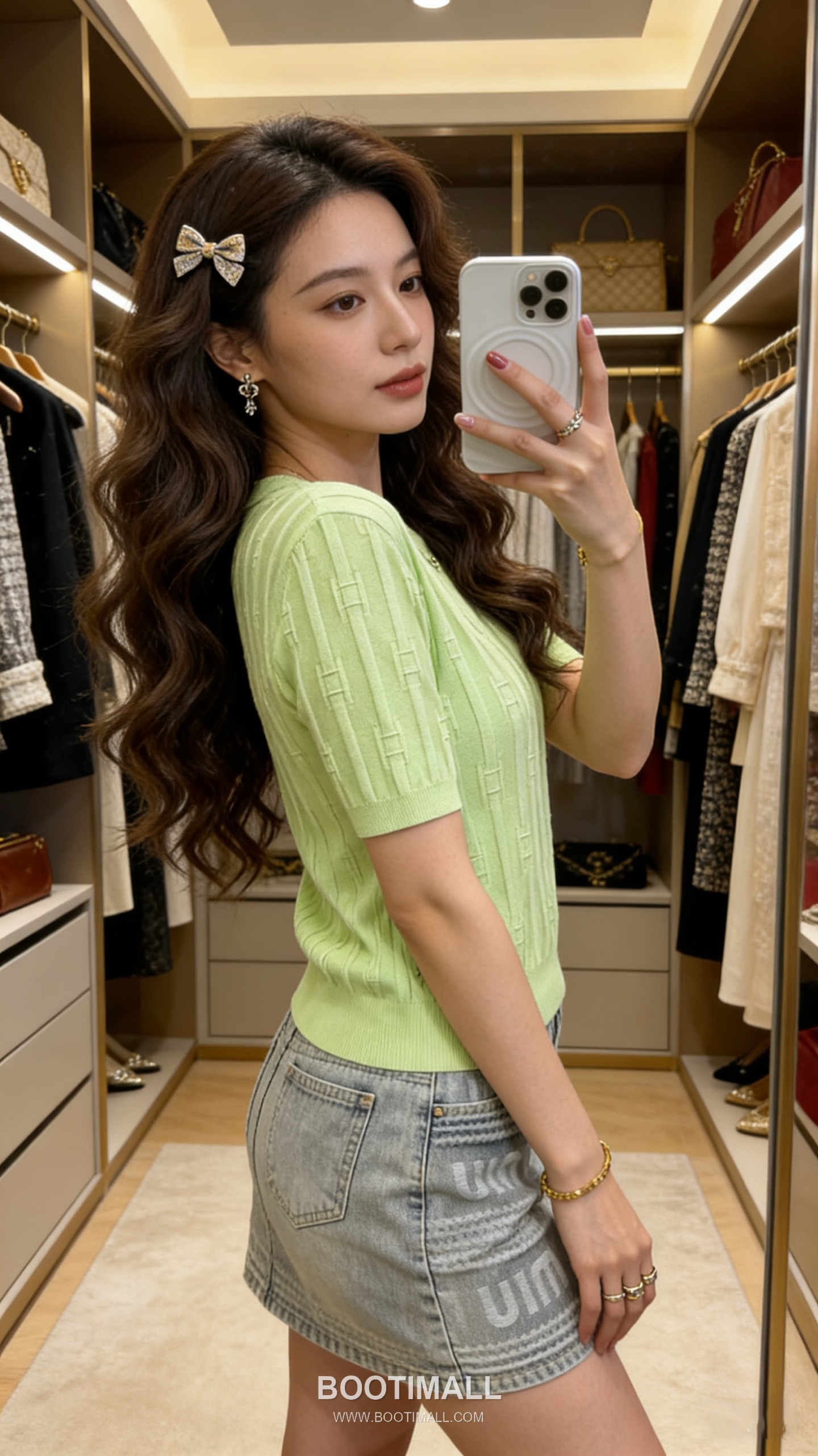 Celine SS26 Vertical Rib Geometric Jacquard Silk Blend Knit Short Sleeve T-Shirt 셀린느 버티컬 립 지오메트릭 자카드 실크 블렌드 니트 반팔 티셔츠 4