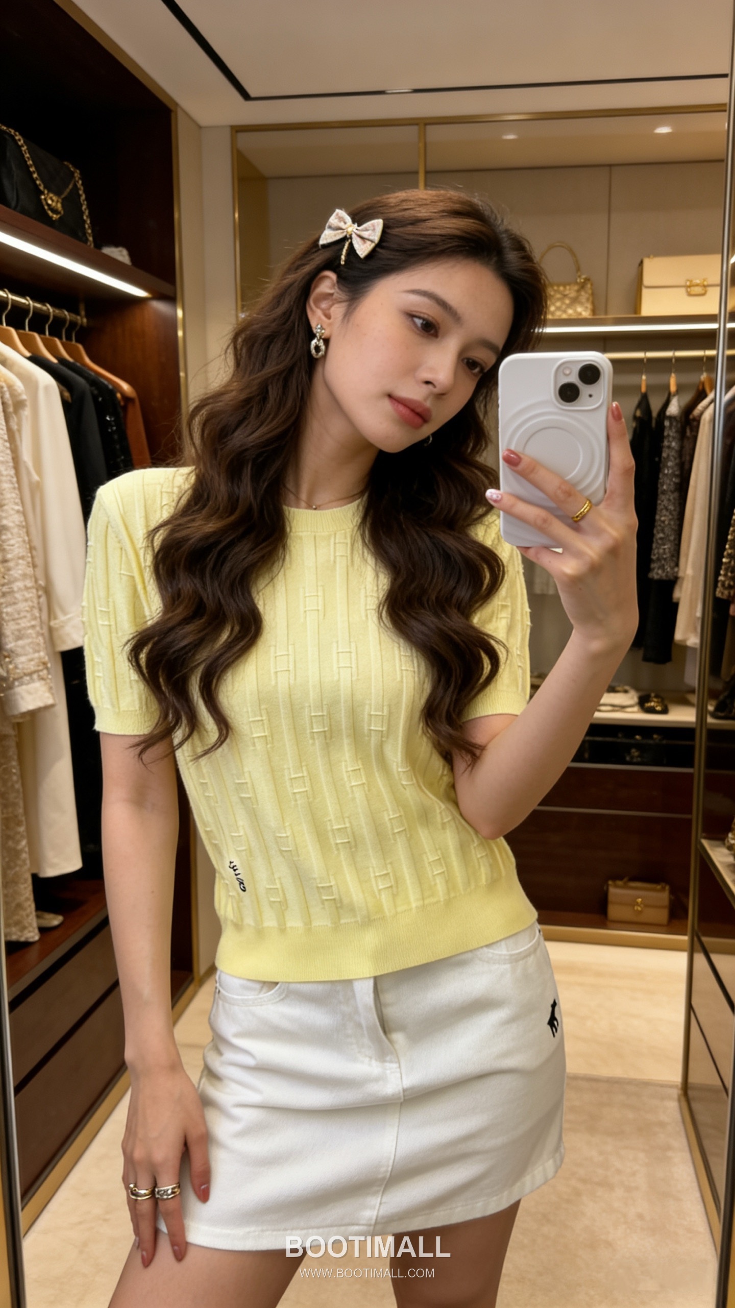 Celine SS26 Vertical Rib Geometric Jacquard Silk Blend Knit Short Sleeve T-Shirt 셀린느 버티컬 립 지오메트릭 자카드 실크 블렌드 니트 반팔 티셔츠 2