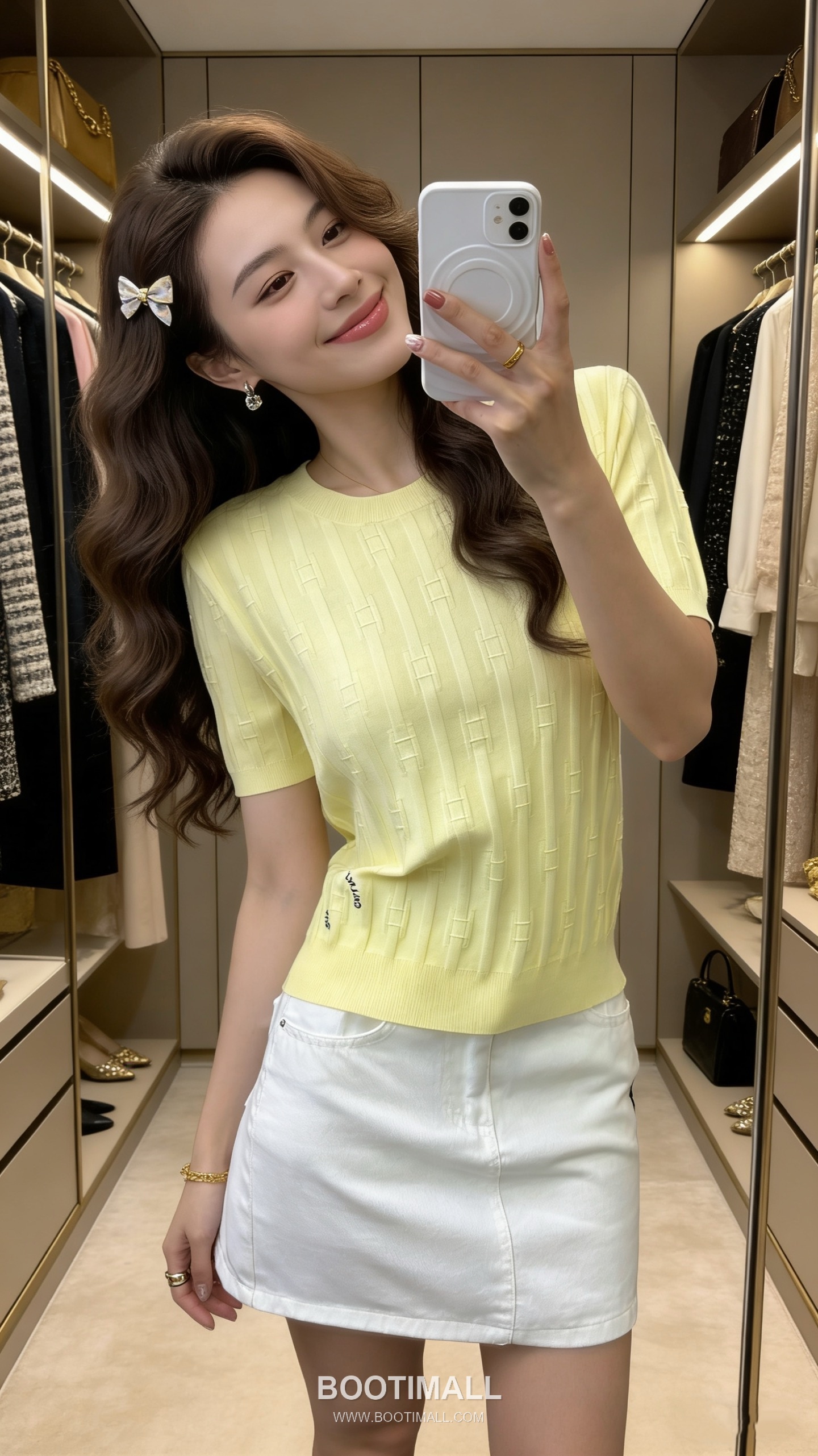 Celine SS26 Vertical Rib Geometric Jacquard Silk Blend Knit Short Sleeve T-Shirt 셀린느 버티컬 립 지오메트릭 자카드 실크 블렌드 니트 반팔 티셔츠 4