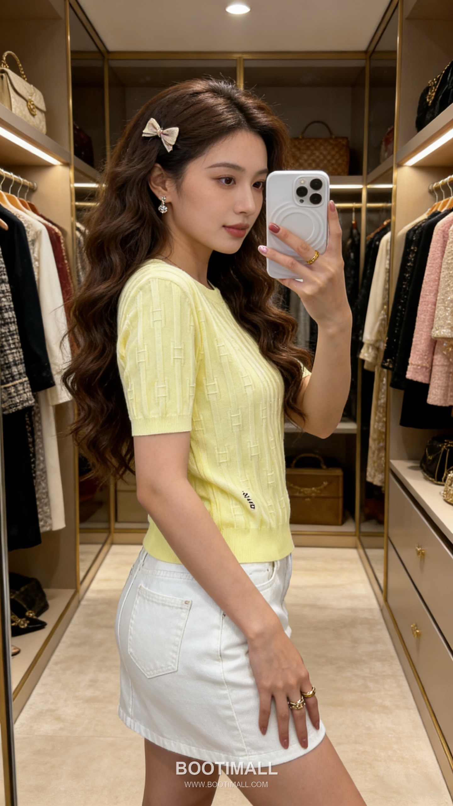 Celine SS26 Vertical Rib Geometric Jacquard Silk Blend Knit Short Sleeve T-Shirt 셀린느 버티컬 립 지오메트릭 자카드 실크 블렌드 니트 반팔 티셔츠 5