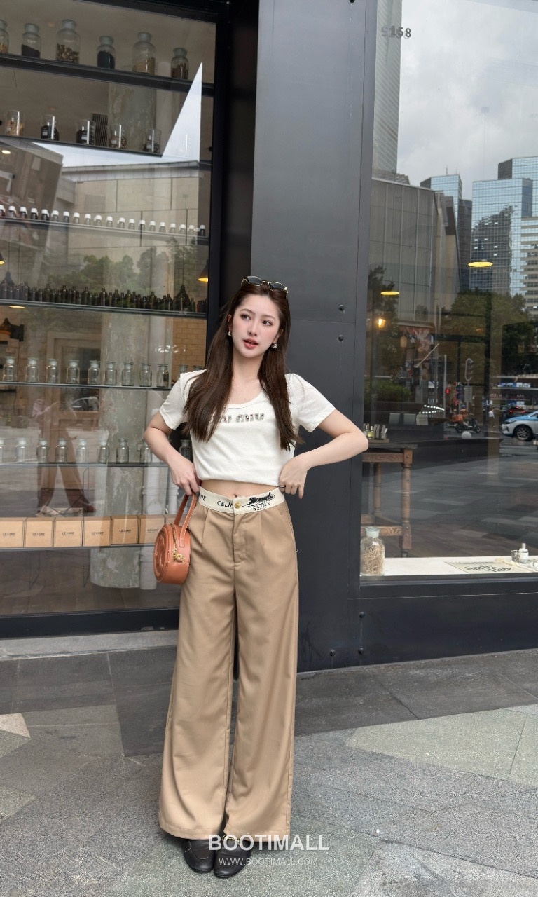 Celine SS26 Logo Waistband Wide Leg Pants 셀린느 로고 웨이스트밴드 와이드 레그 팬츠 4