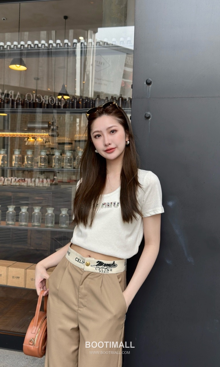 Celine SS26 Logo Waistband Wide Leg Pants 셀린느 로고 웨이스트밴드 와이드 레그 팬츠 5