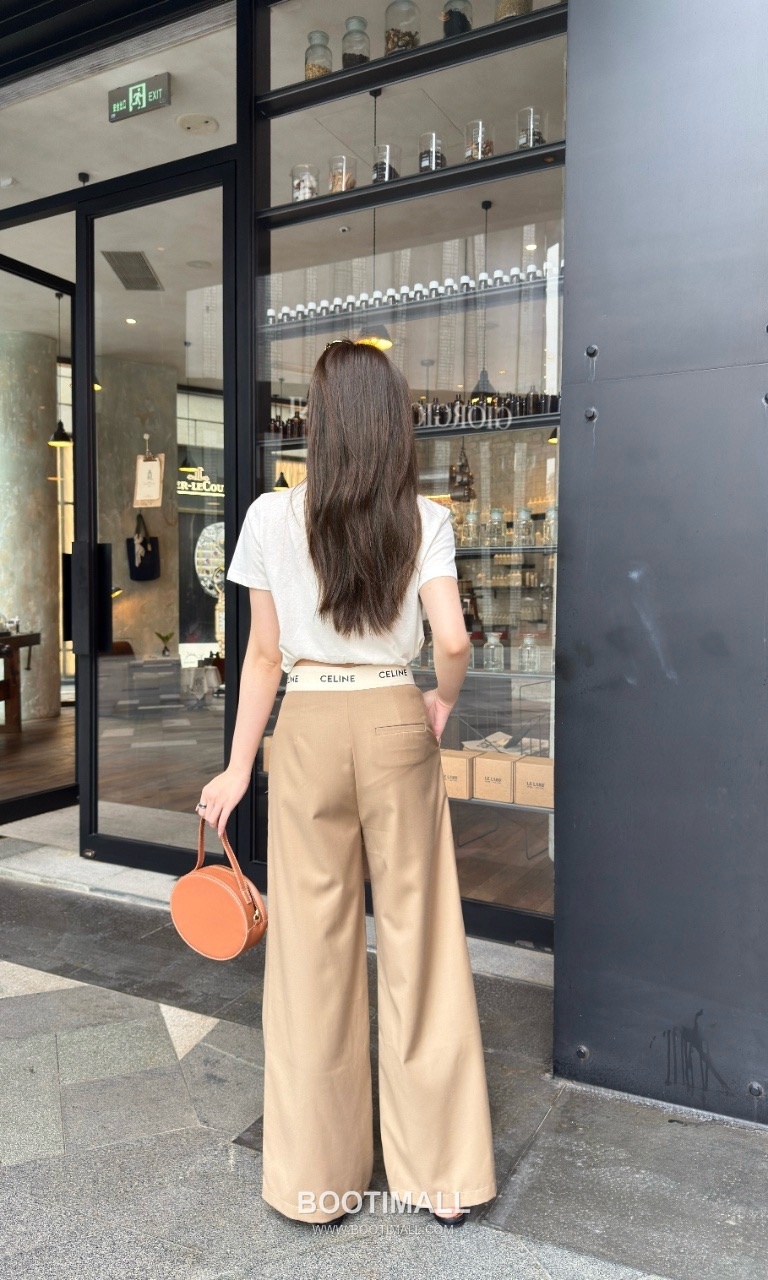 Celine SS26 Logo Waistband Wide Leg Pants 셀린느 로고 웨이스트밴드 와이드 레그 팬츠 6