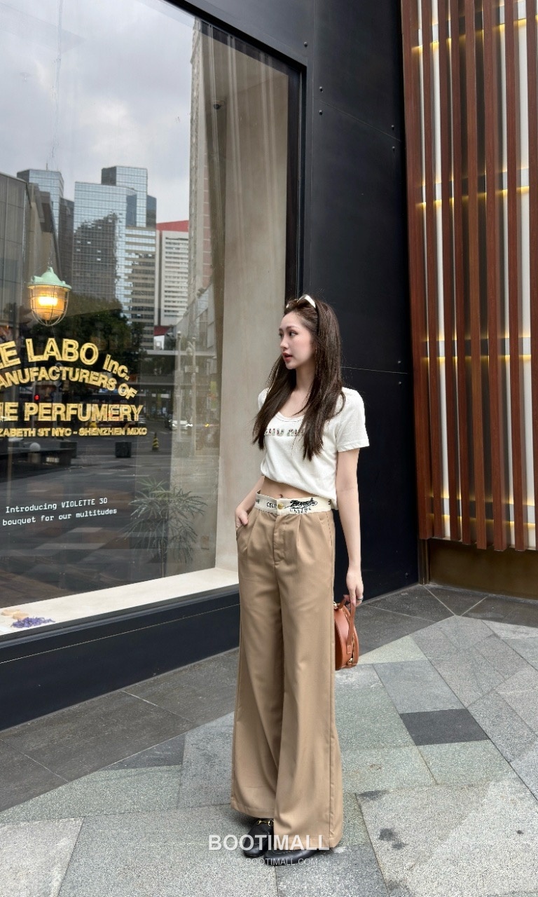 Celine SS26 Logo Waistband Wide Leg Pants 셀린느 로고 웨이스트밴드 와이드 레그 팬츠 7