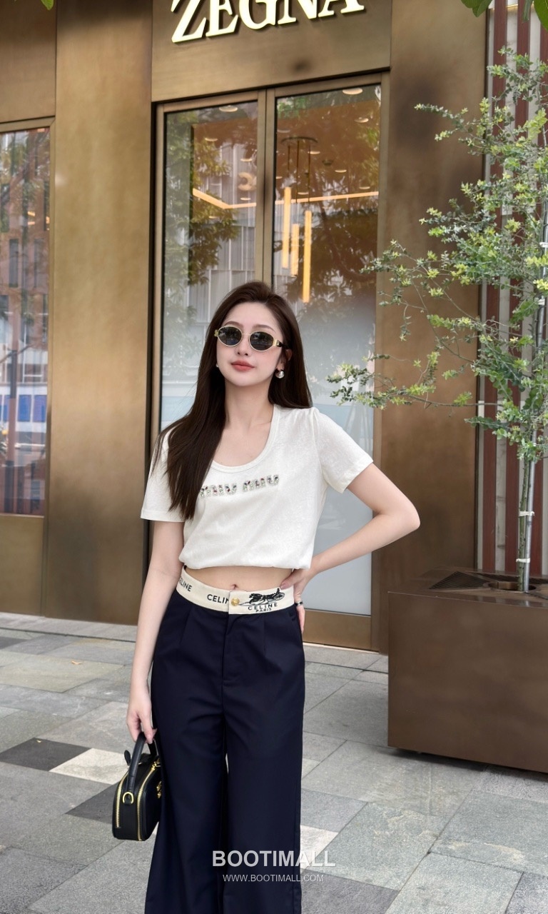 Celine SS26 Logo Waistband Wide Leg Pants 셀린느 로고 웨이스트밴드 와이드 레그 팬츠 4