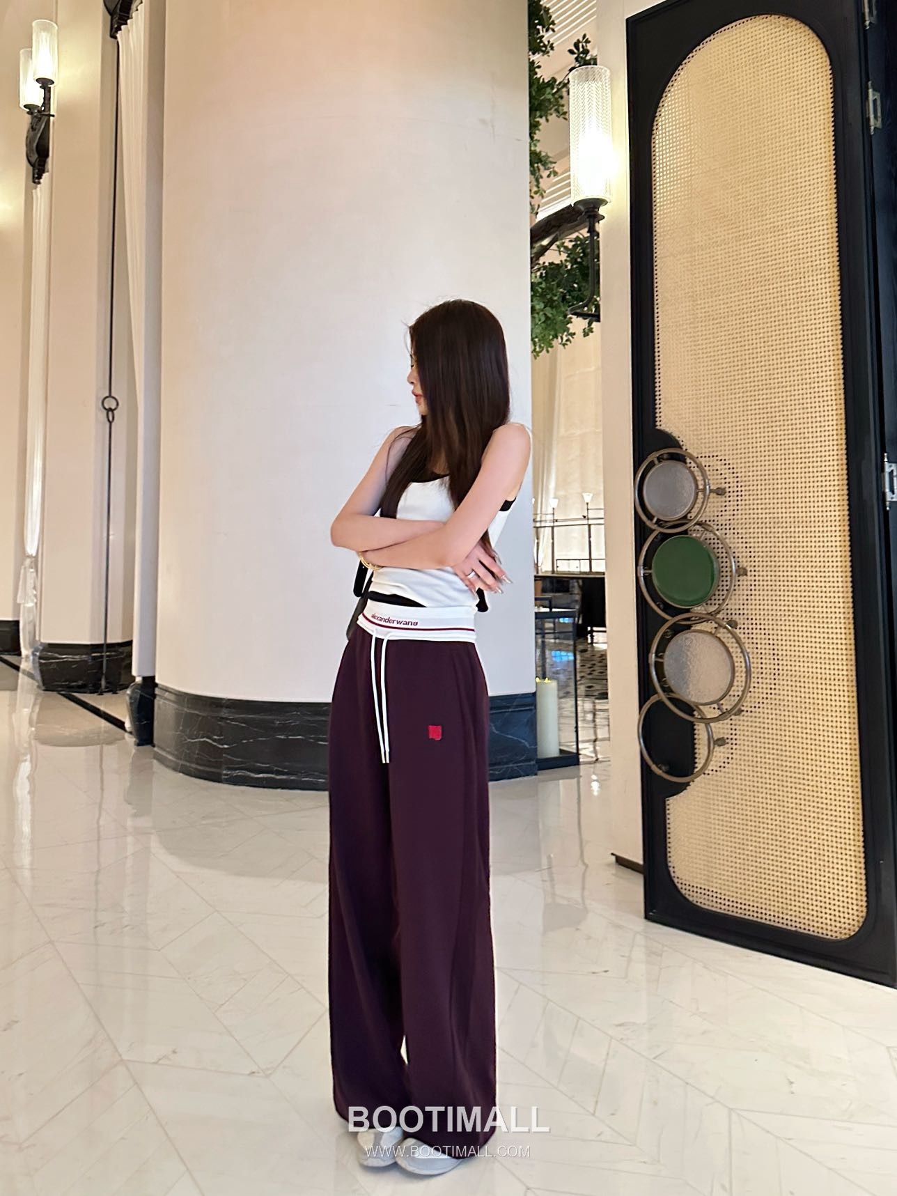 Alexander Wang SS26 Logo Tape High Waist Wide Leg Pants 알렉산더왕 로고 테이프 하이웨이스트 와이드 레그 팬츠 1