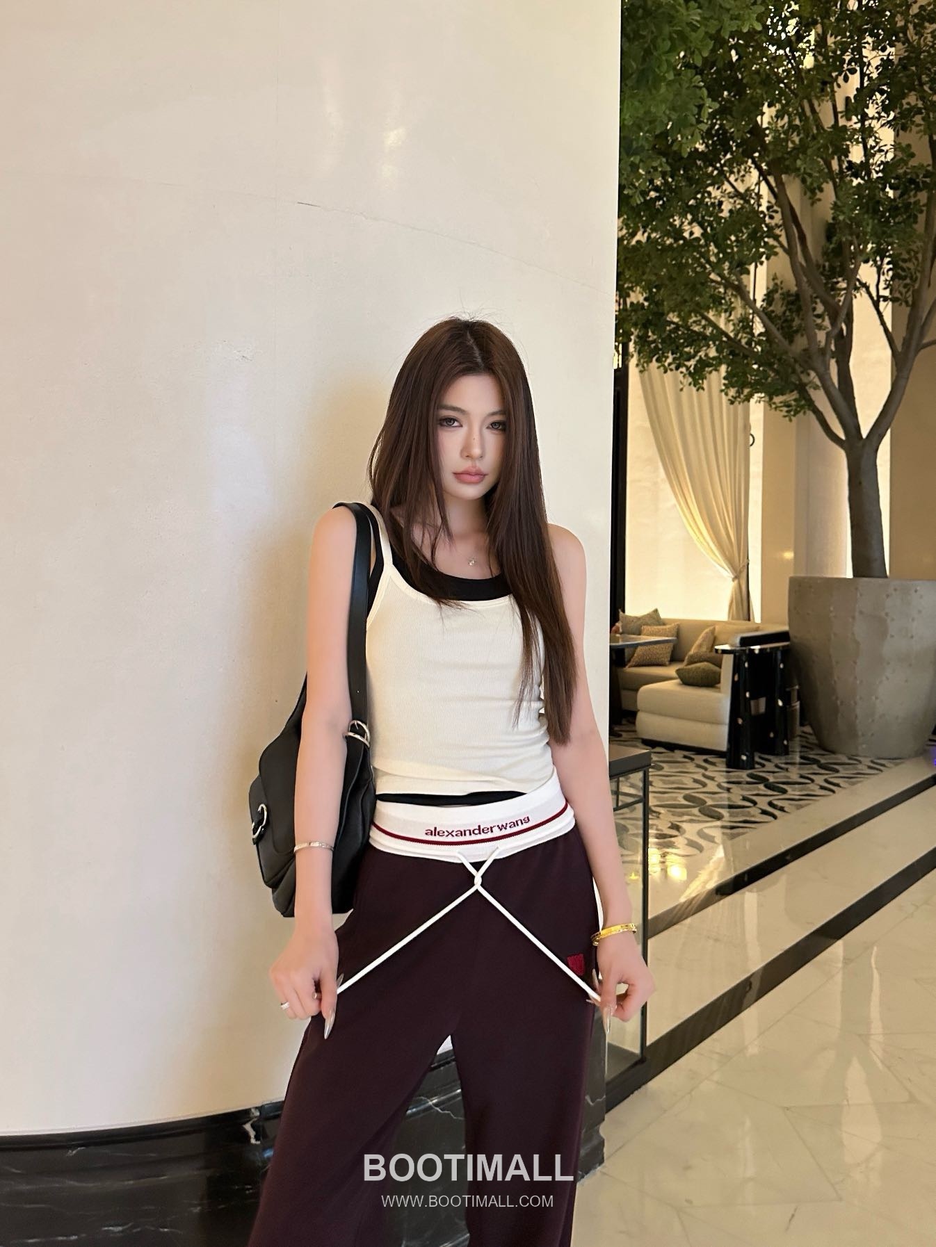 Alexander Wang SS26 Logo Tape High Waist Wide Leg Pants 알렉산더왕 로고 테이프 하이웨이스트 와이드 레그 팬츠 6