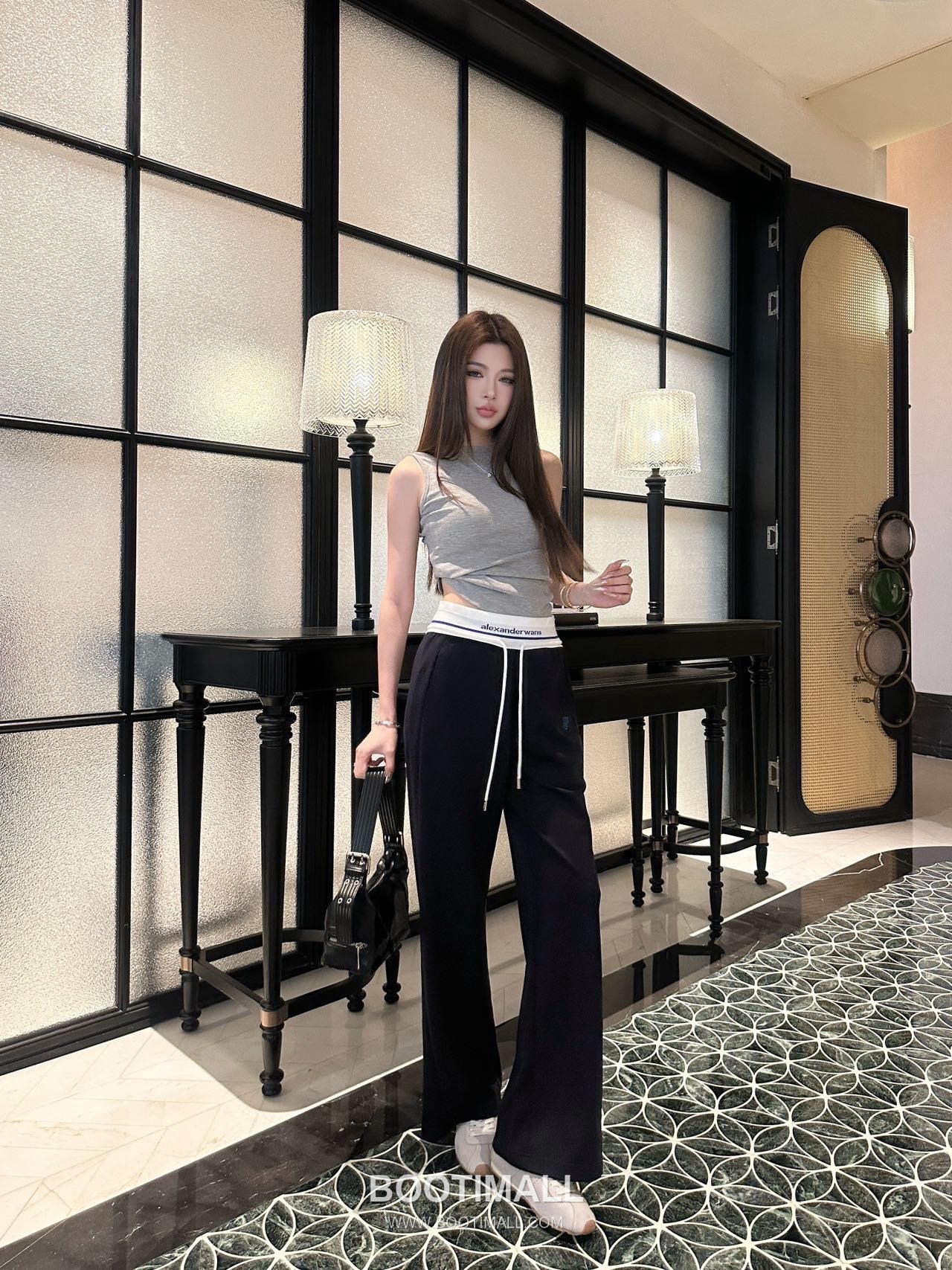 Alexander Wang SS26 Logo Tape High Waist Wide Leg Pants 알렉산더왕 로고 테이프 하이웨이스트 와이드 레그 팬츠 3