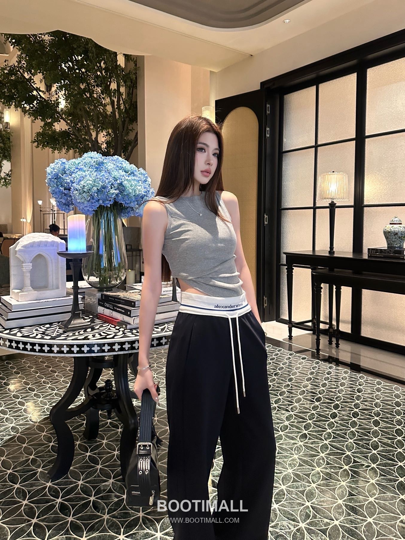 Alexander Wang SS26 Logo Tape High Waist Wide Leg Pants 알렉산더왕 로고 테이프 하이웨이스트 와이드 레그 팬츠 4