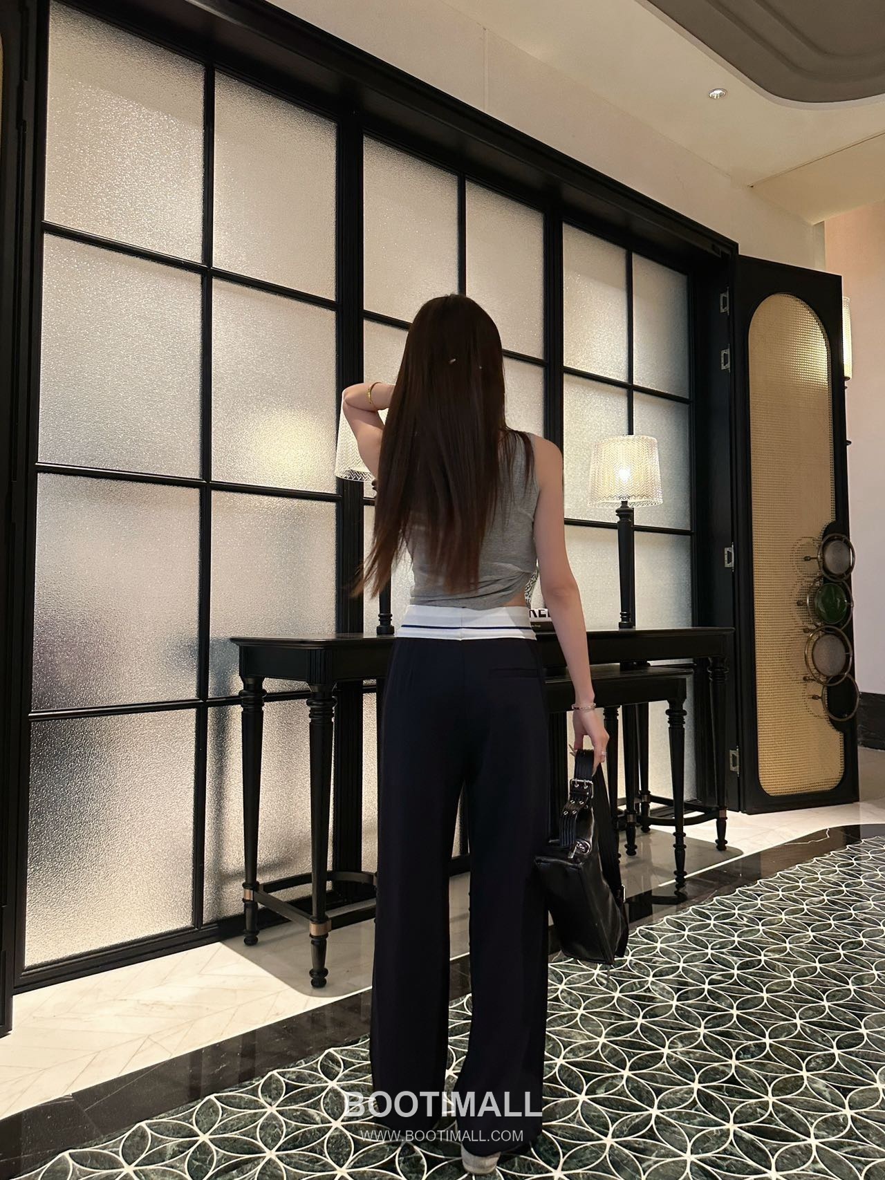 Alexander Wang SS26 Logo Tape High Waist Wide Leg Pants 알렉산더왕 로고 테이프 하이웨이스트 와이드 레그 팬츠 9