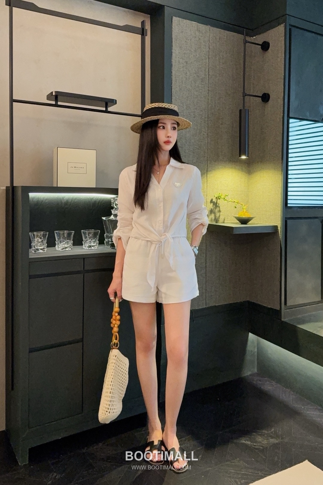 Prada SS26 Linen Cotton Knot Hem 3/4 Sleeve Shirt 프라다 리넨 코튼 매듭 헴 7부 슬리브 셔츠 1