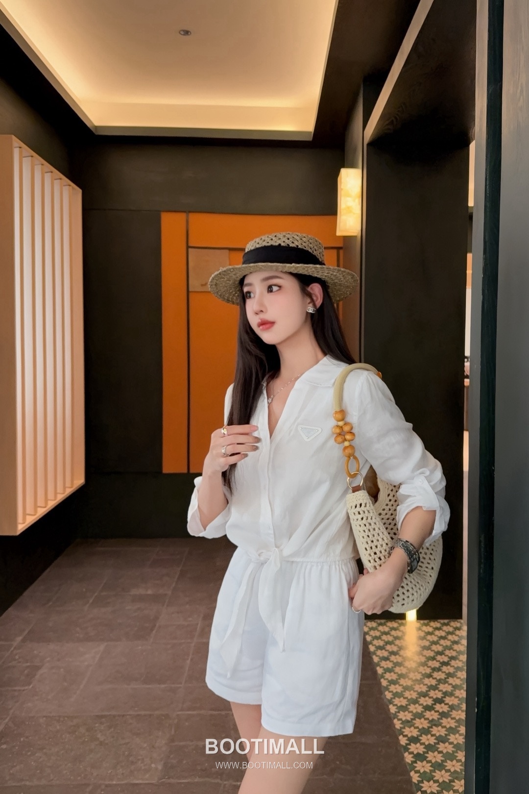 Prada SS26 Linen Cotton Knot Hem 3/4 Sleeve Shirt 프라다 리넨 코튼 매듭 헴 7부 슬리브 셔츠 3