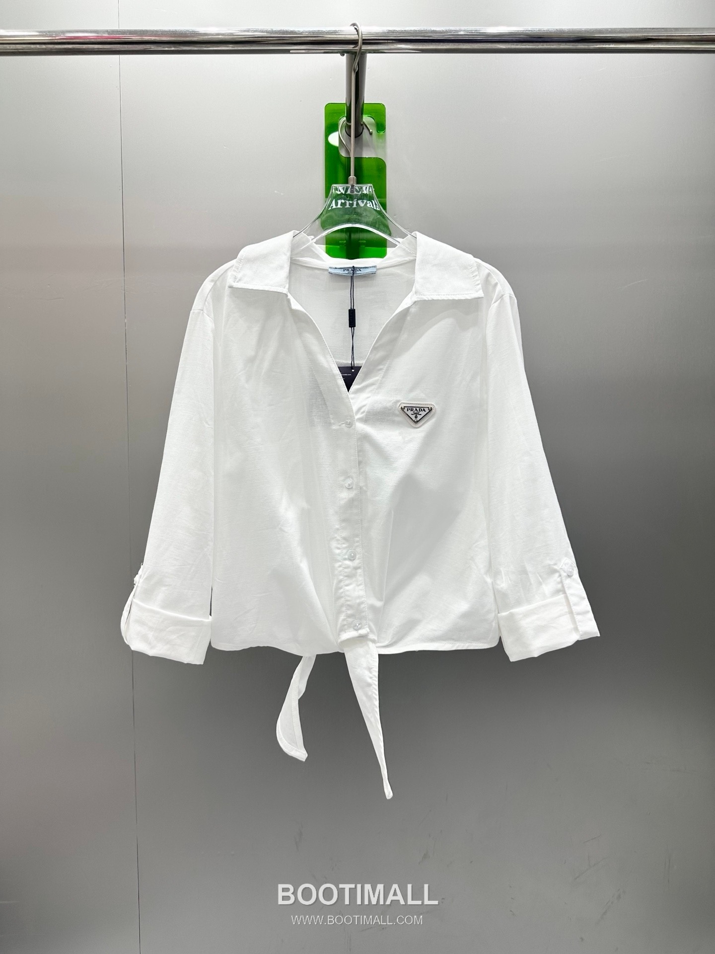 Prada SS26 Linen Cotton Knot Hem 3/4 Sleeve Shirt 프라다 리넨 코튼 매듭 헴 7부 슬리브 셔츠 10