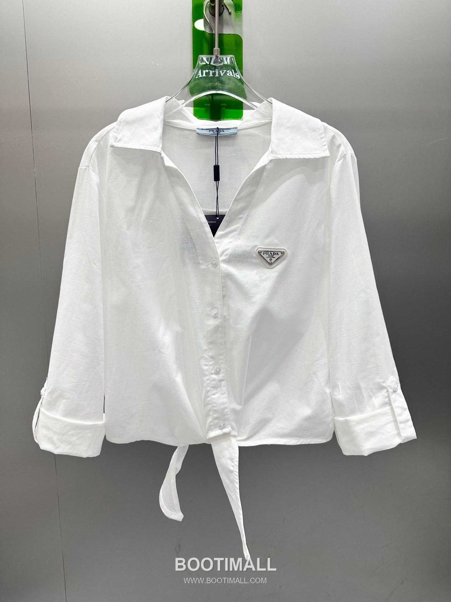 Prada SS26 Linen Cotton Knot Hem 3/4 Sleeve Shirt 프라다 리넨 코튼 매듭 헴 7부 슬리브 셔츠 11