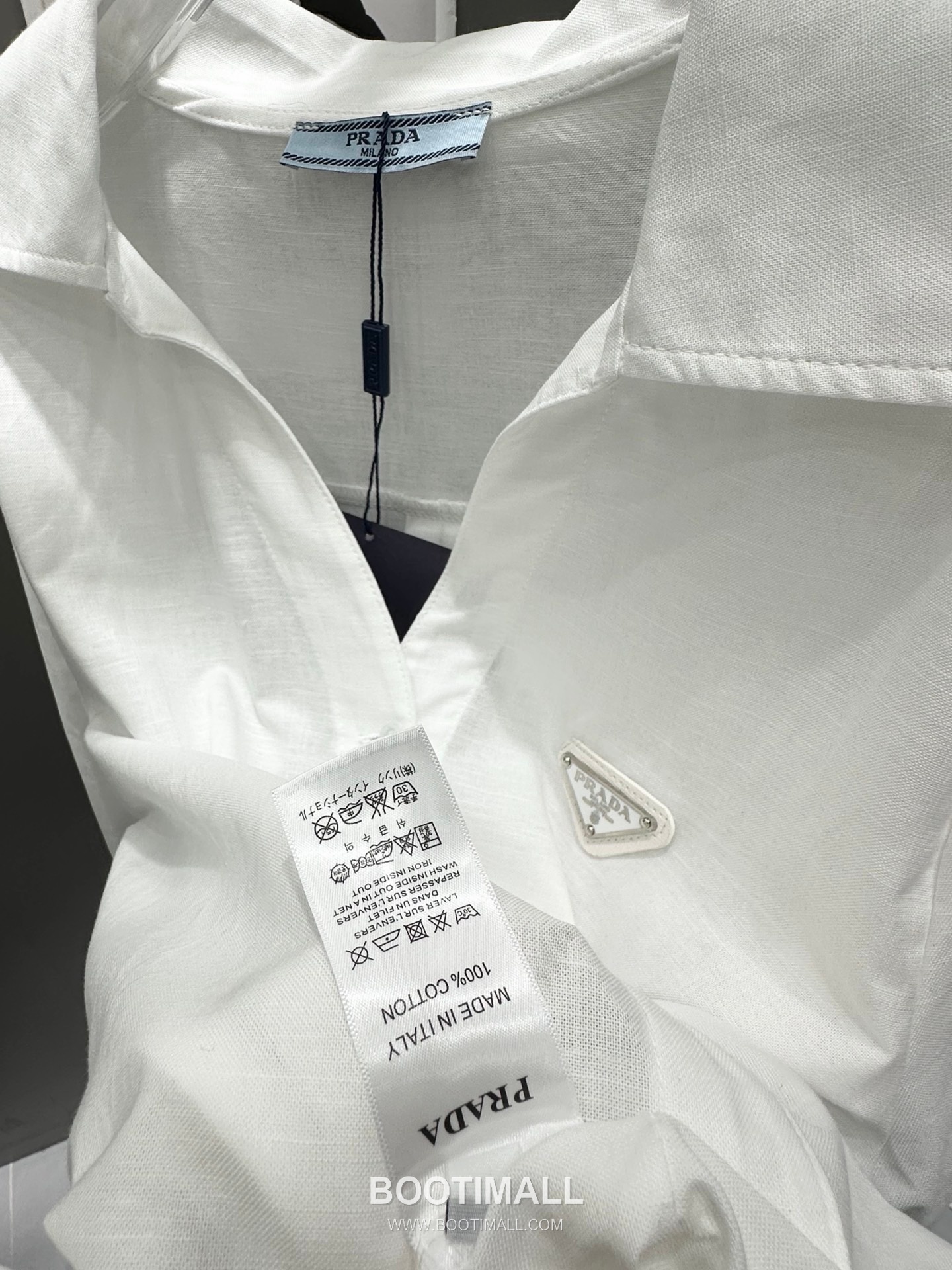 Prada SS26 Linen Cotton Knot Hem 3/4 Sleeve Shirt 프라다 리넨 코튼 매듭 헴 7부 슬리브 셔츠 16