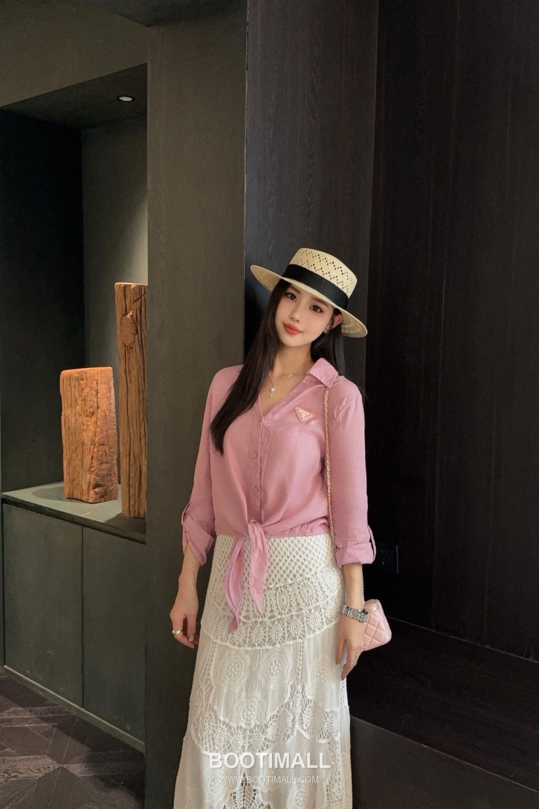 Prada SS26 Linen Cotton Knot Hem 3/4 Sleeve Shirt 프라다 리넨 코튼 매듭 헴 7부 슬리브 셔츠 2