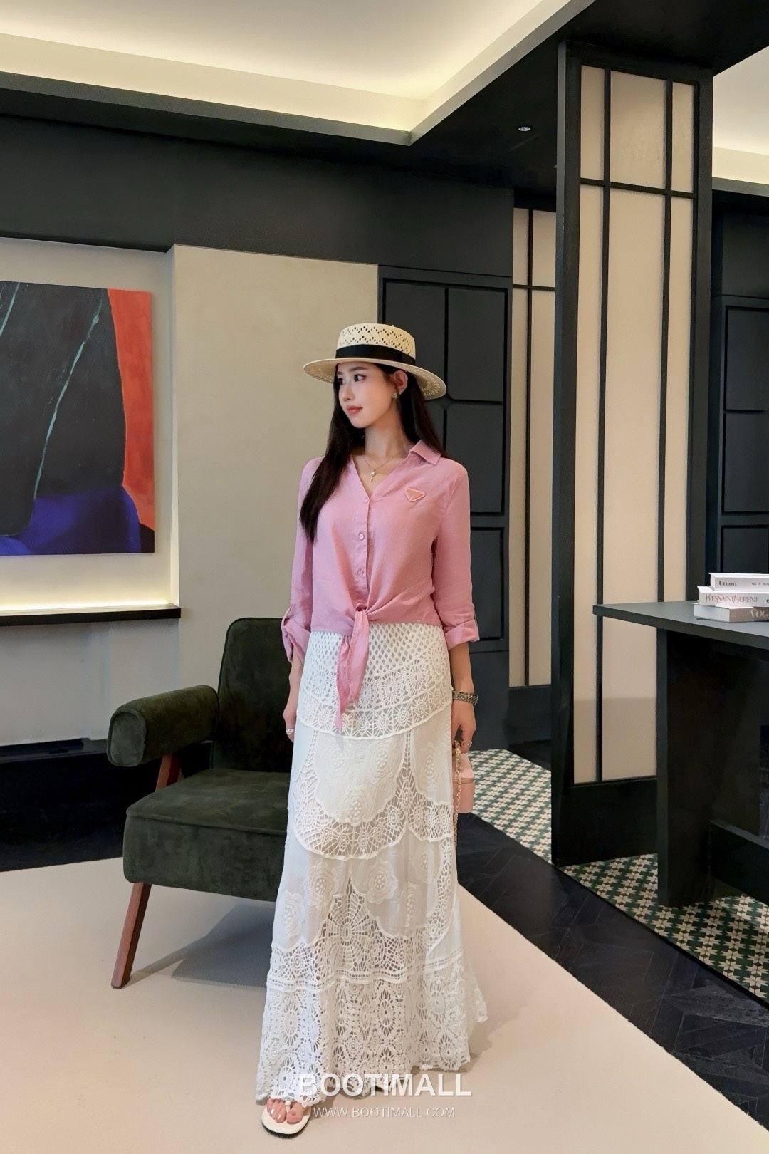 Prada SS26 Linen Cotton Knot Hem 3/4 Sleeve Shirt 프라다 리넨 코튼 매듭 헴 7부 슬리브 셔츠 3