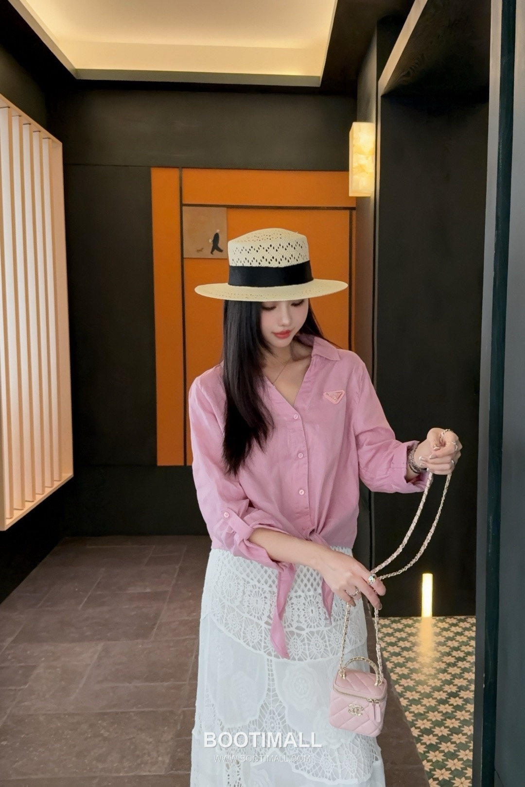 Prada SS26 Linen Cotton Knot Hem 3/4 Sleeve Shirt 프라다 리넨 코튼 매듭 헴 7부 슬리브 셔츠 5