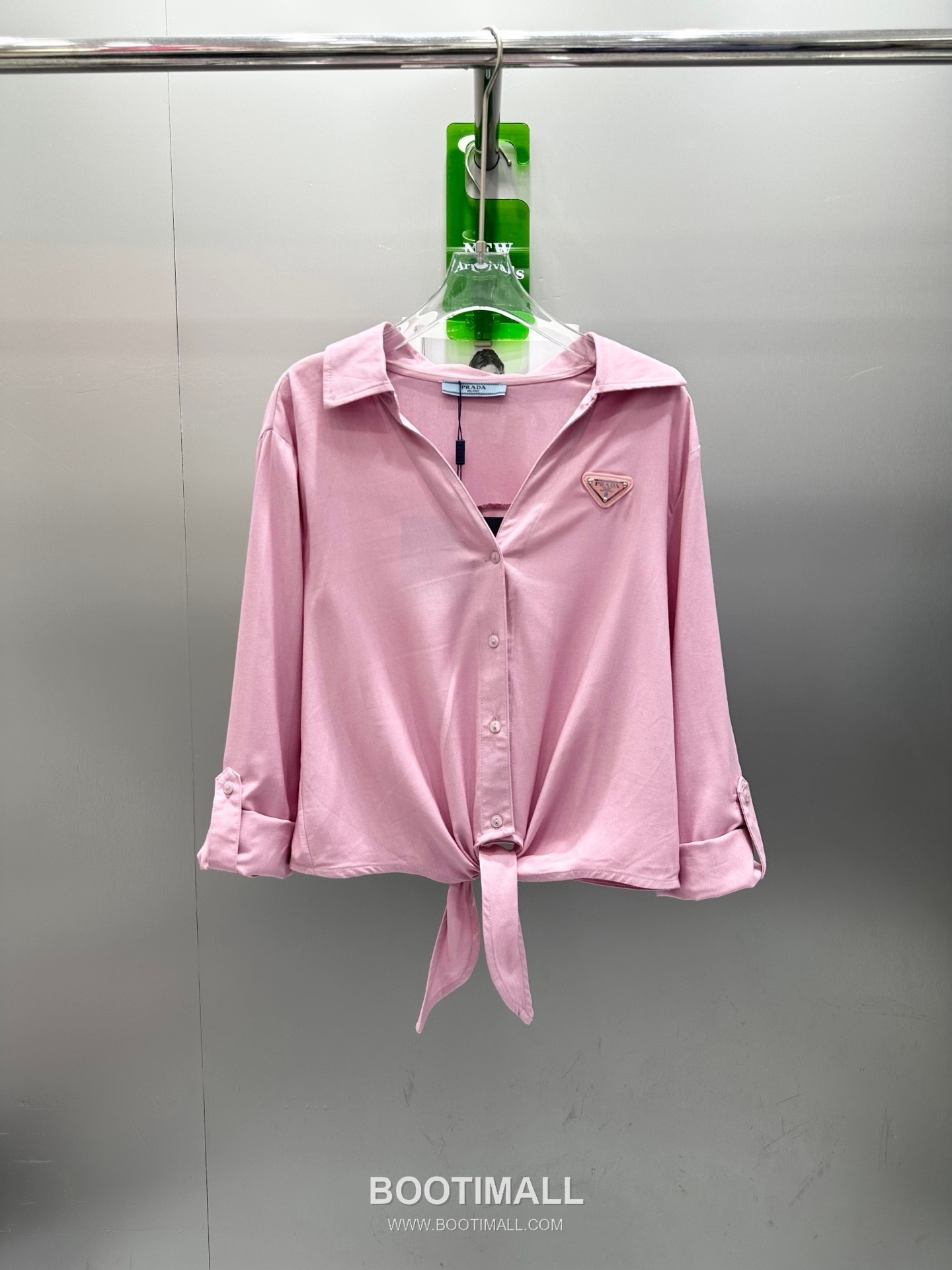 Prada SS26 Linen Cotton Knot Hem 3/4 Sleeve Shirt 프라다 리넨 코튼 매듭 헴 7부 슬리브 셔츠 10