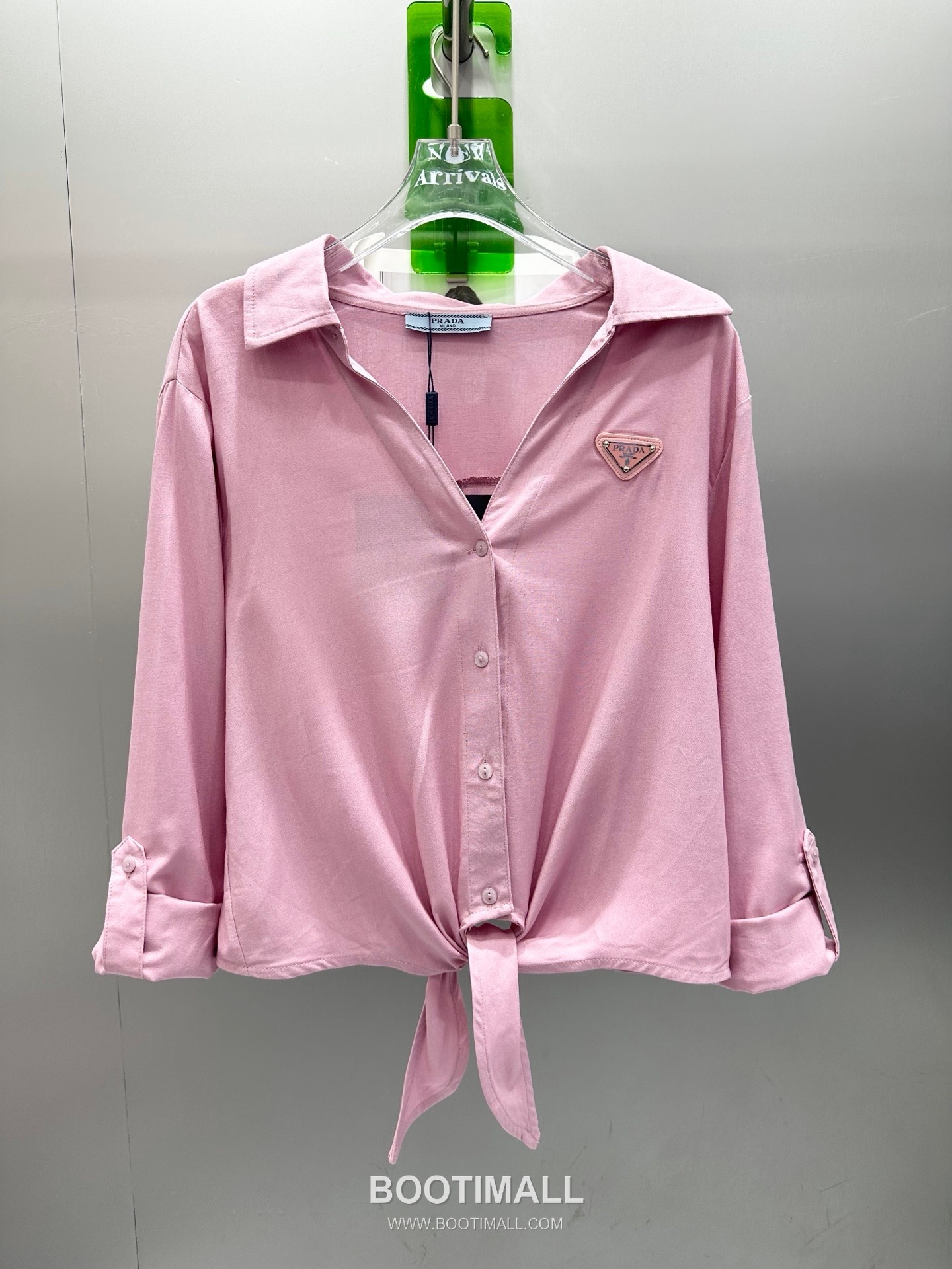 Prada SS26 Linen Cotton Knot Hem 3/4 Sleeve Shirt 프라다 리넨 코튼 매듭 헴 7부 슬리브 셔츠 11