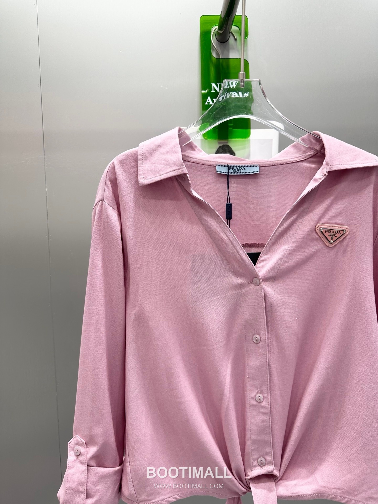 Prada SS26 Linen Cotton Knot Hem 3/4 Sleeve Shirt 프라다 리넨 코튼 매듭 헴 7부 슬리브 셔츠 12