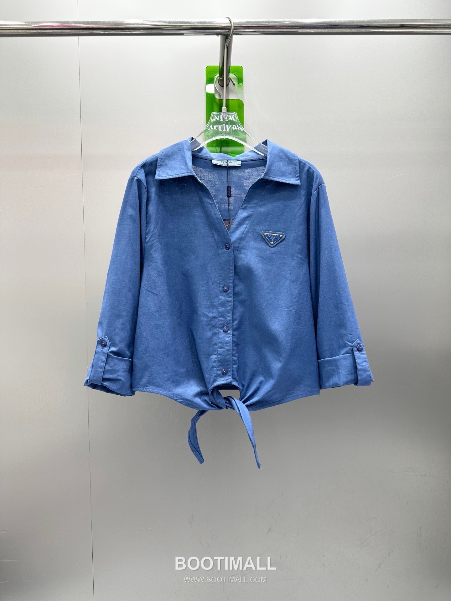 Prada SS26 Linen Cotton Knot Hem 3/4 Sleeve Shirt 프라다 리넨 코튼 매듭 헴 7부 슬리브 셔츠 10