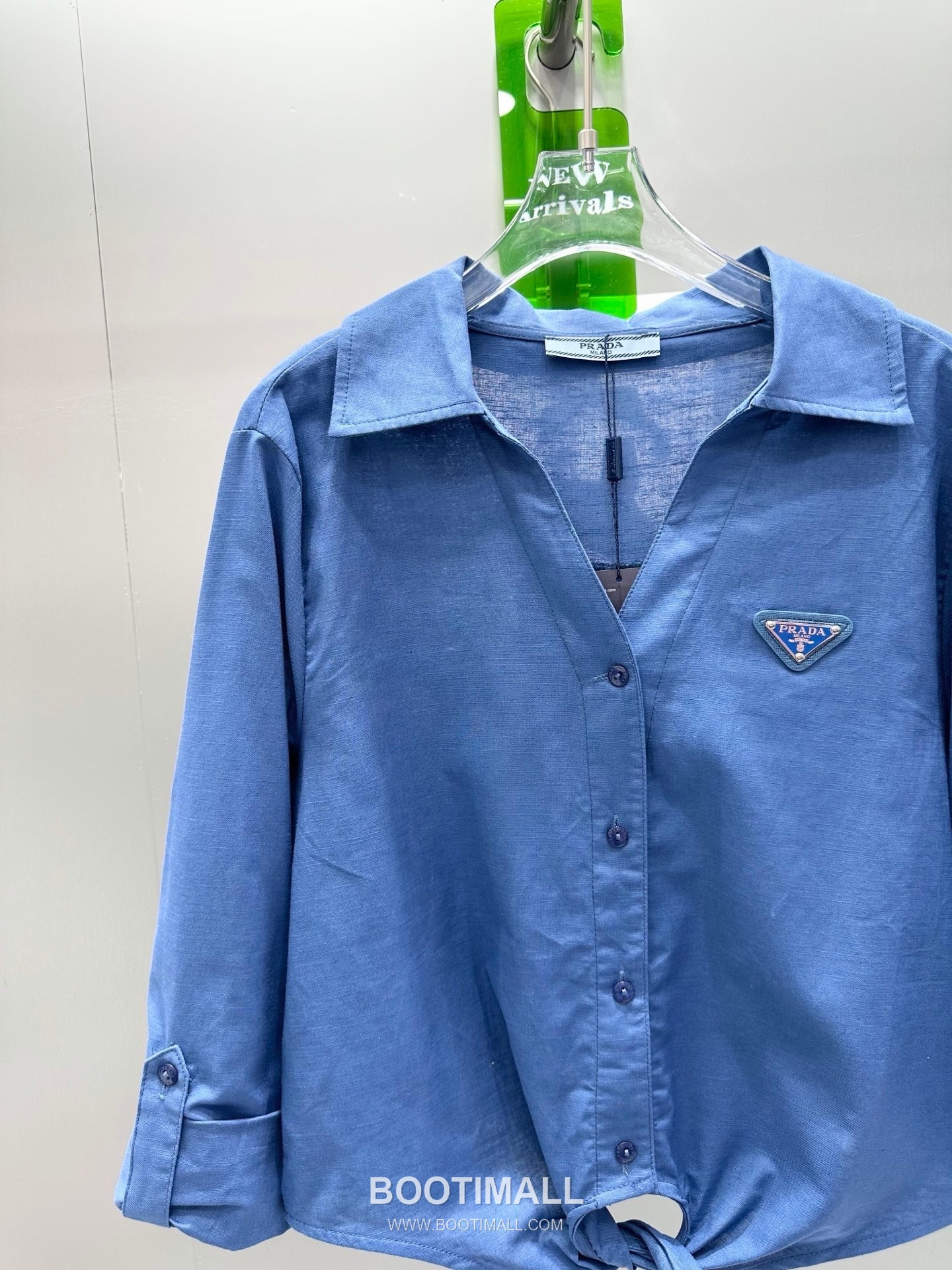 Prada SS26 Linen Cotton Knot Hem 3/4 Sleeve Shirt 프라다 리넨 코튼 매듭 헴 7부 슬리브 셔츠 11