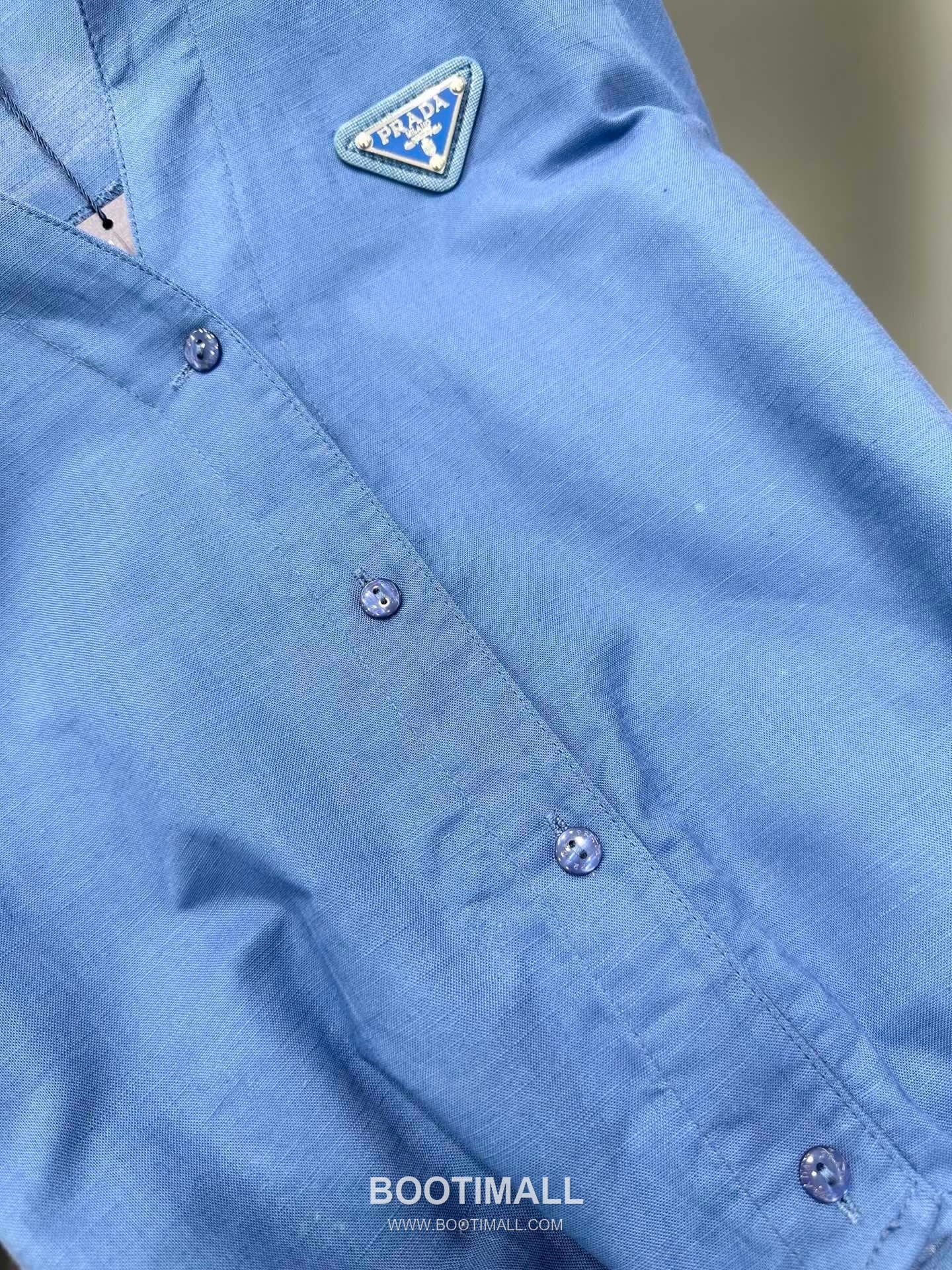 Prada SS26 Linen Cotton Knot Hem 3/4 Sleeve Shirt 프라다 리넨 코튼 매듭 헴 7부 슬리브 셔츠 15