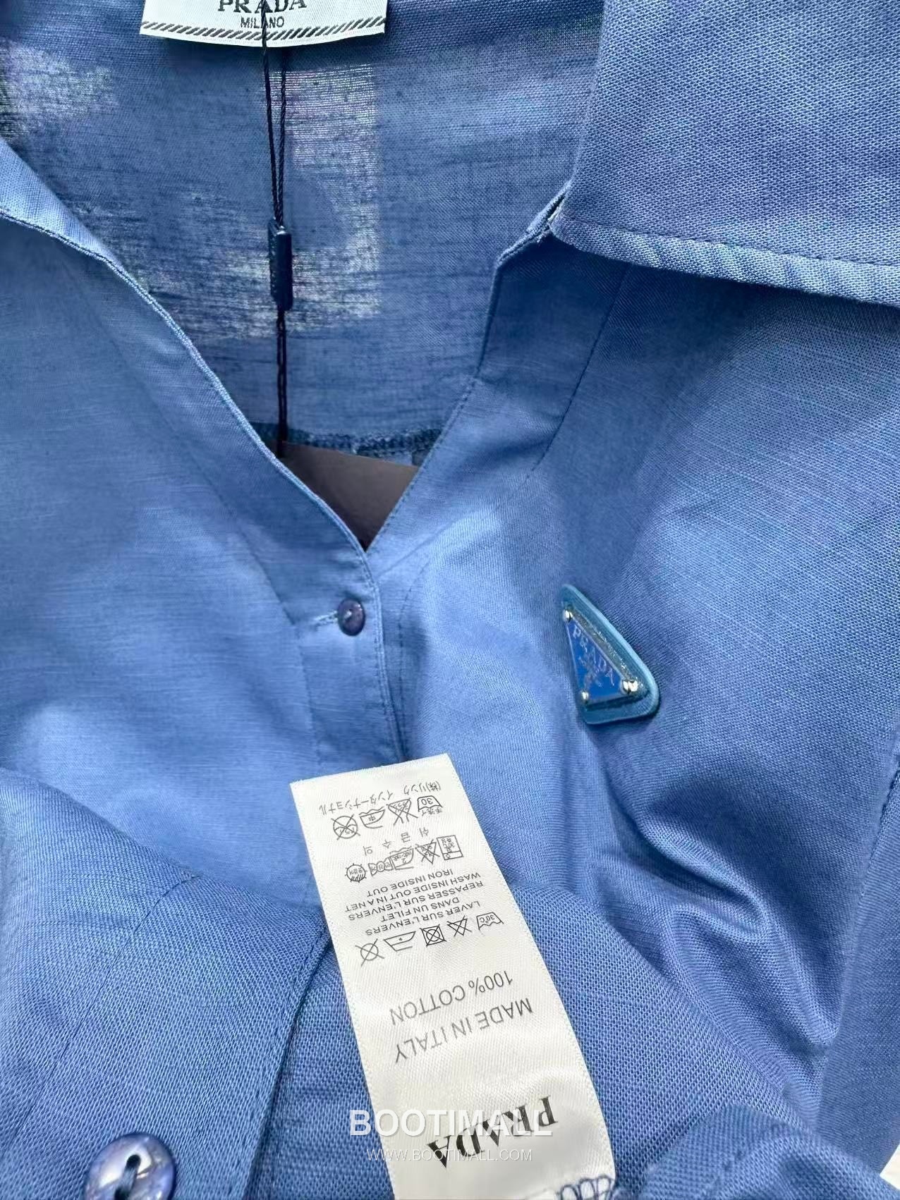 Prada SS26 Linen Cotton Knot Hem 3/4 Sleeve Shirt 프라다 리넨 코튼 매듭 헴 7부 슬리브 셔츠 16