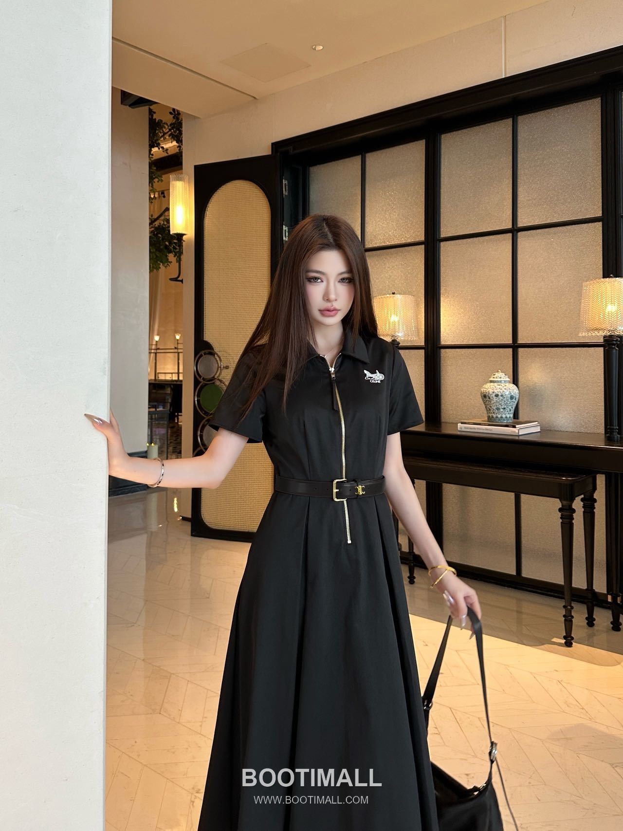 Prada SS26 Carriage Logo Embroidered Collared Dress 프라다 카리지 로고 자수 카라 드레스 1