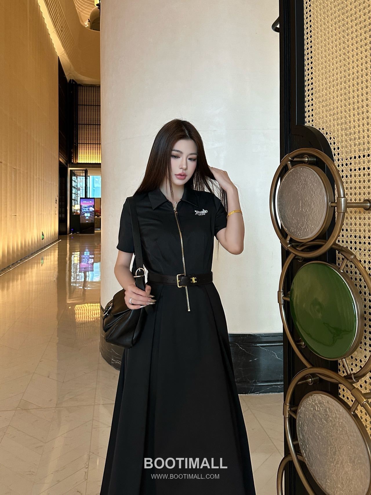 Prada SS26 Carriage Logo Embroidered Collared Dress 프라다 카리지 로고 자수 카라 드레스 2