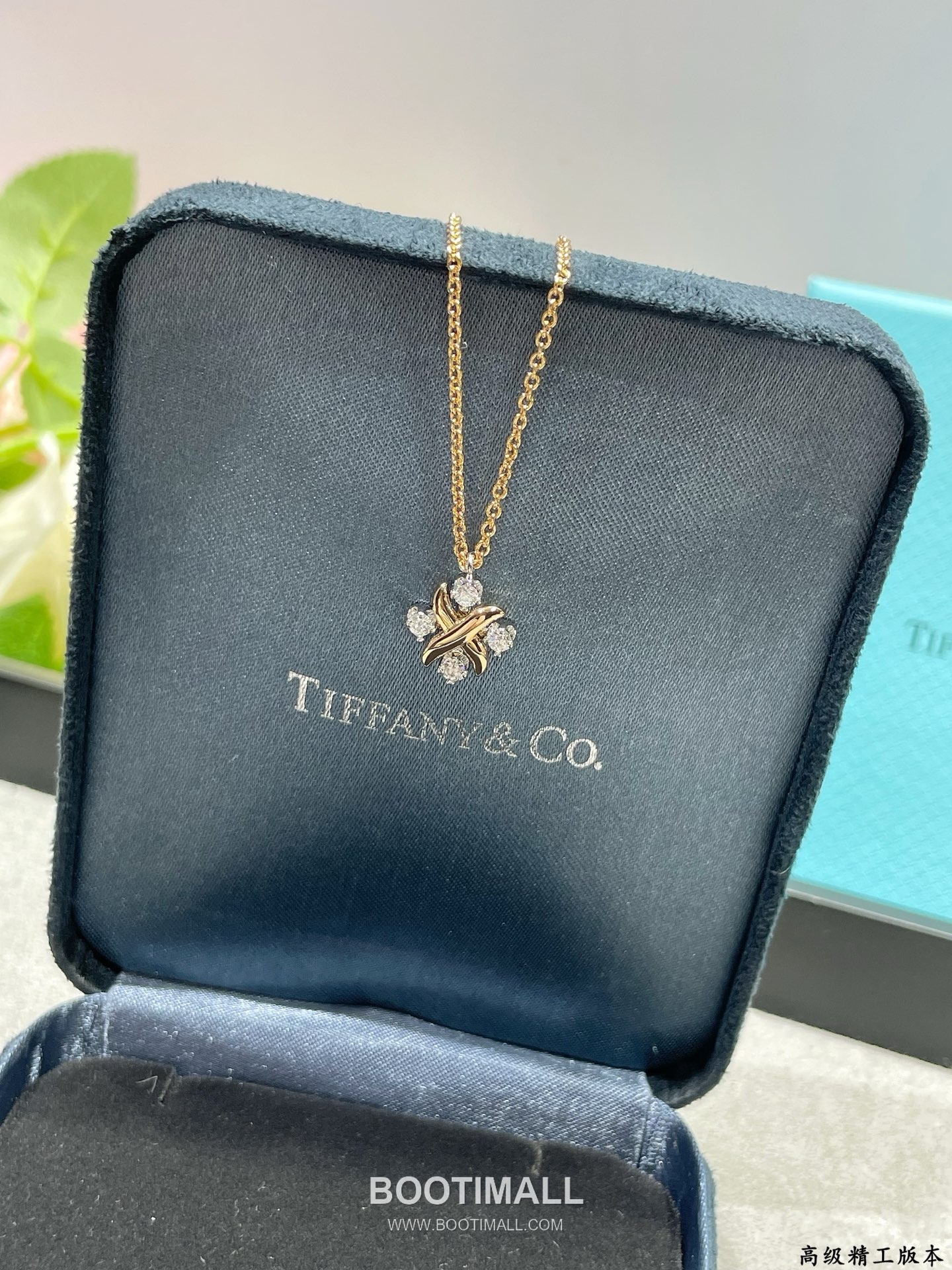 Tiffany & Co. Two Tone Cross Square Pendant Necklace 티파니 투톤 크로스 스퀘어 펜던트 네크리스 5
