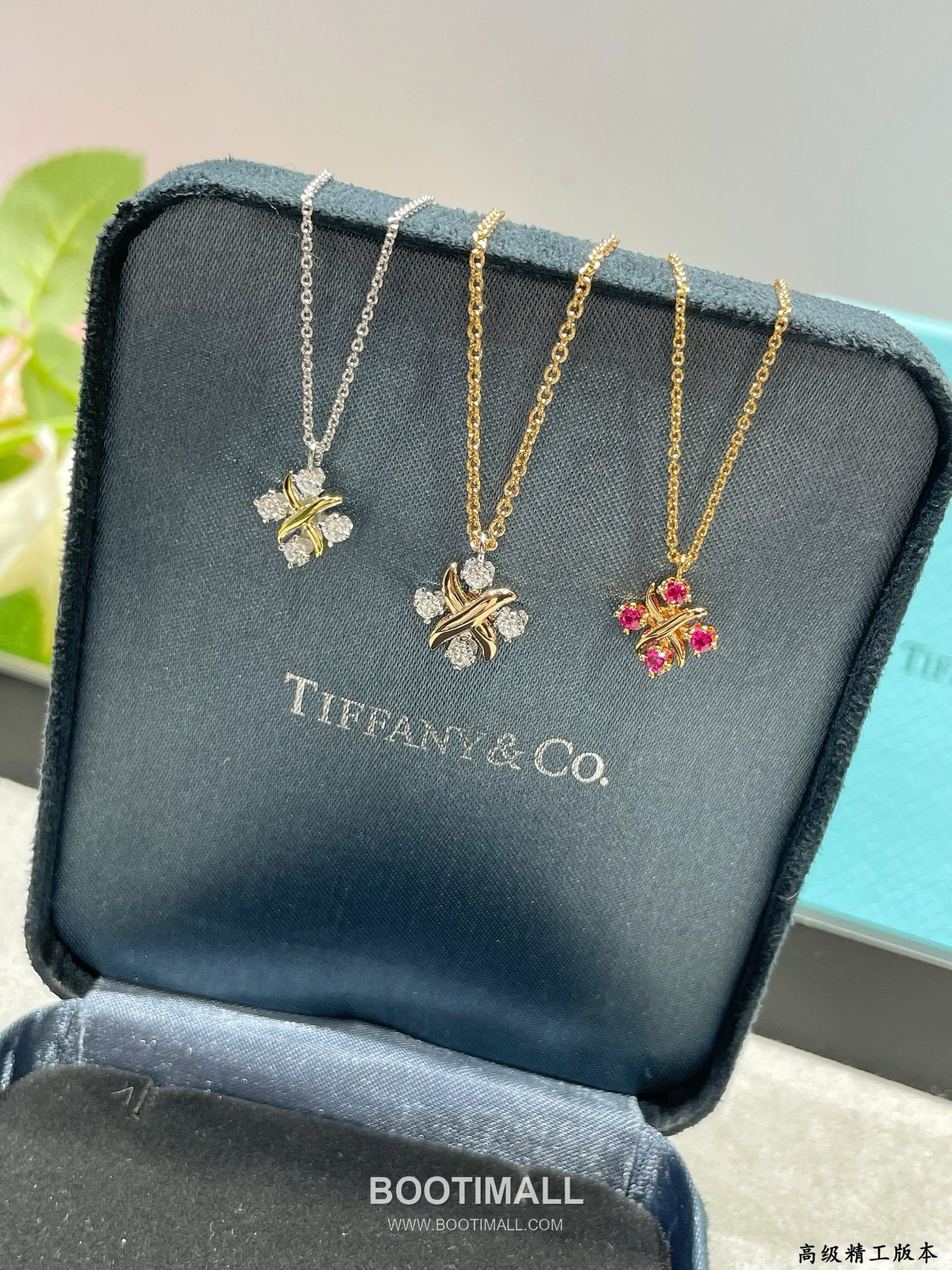 Tiffany & Co. Two Tone Cross Square Pendant Necklace 티파니 투톤 크로스 스퀘어 펜던트 네크리스 6