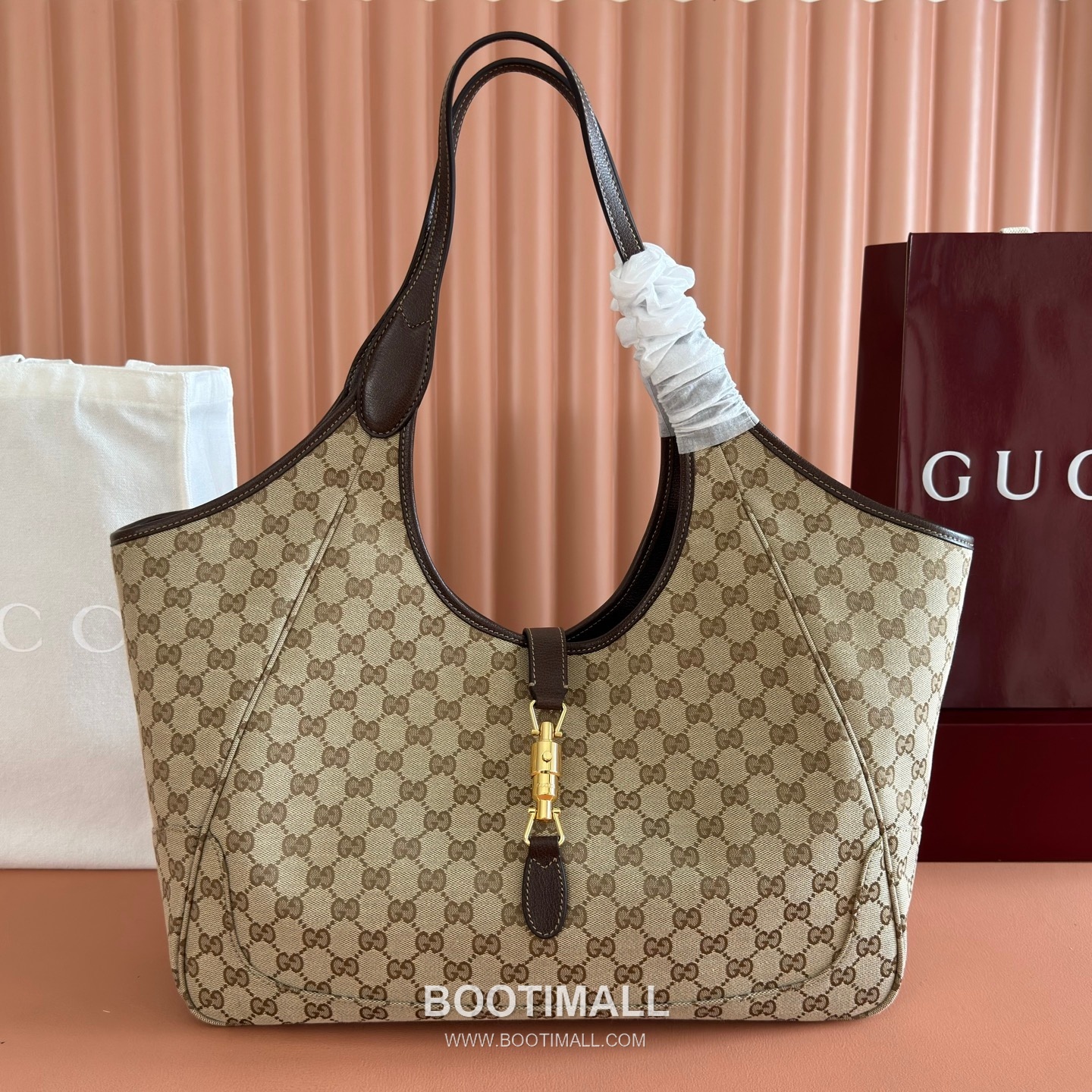 Gucci GG Canvas Push-Lock Tote Bag 870693 구찌 GG 캔버스 푸시락 토트백 40cm 1