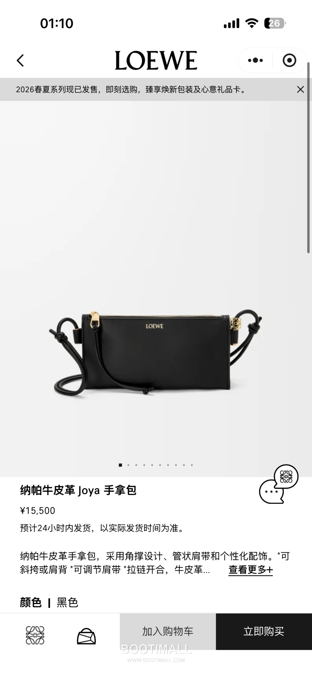 Loewe Joya Nappa Calfskin Clutch Crossbody Bag 26254468 로에베 조야 나파 카프스킨 클러치 크로스백 22cm 1