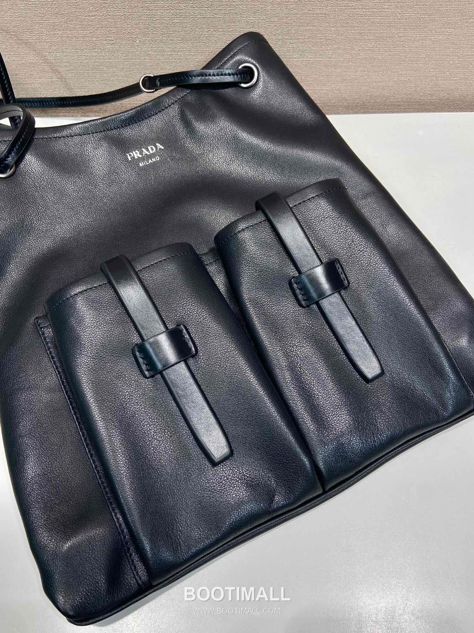 Prada Calfskin Tote Bag with Front Pocket Strap Detail 1BC293 프라다 카프스킨 프론트 포켓 스트랩 토트백 1BC293 39cm 7