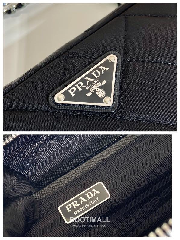 Prada Re-Nylon Hobo Shoulder Bag with Chain Strap Detail 프라다 리나일론 체인 스트랩 호보 숄더백 1BH026 25cm 9