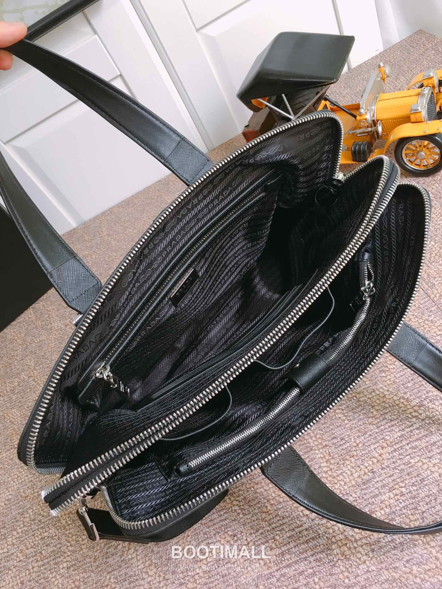 Prada Saffiano Leather Briefcase Tote Bag with Multi Compartment Detail 프라다 사피아노 가죽 멀티 컴파트먼트 브리프케이스 토트백 81189 39cm 8