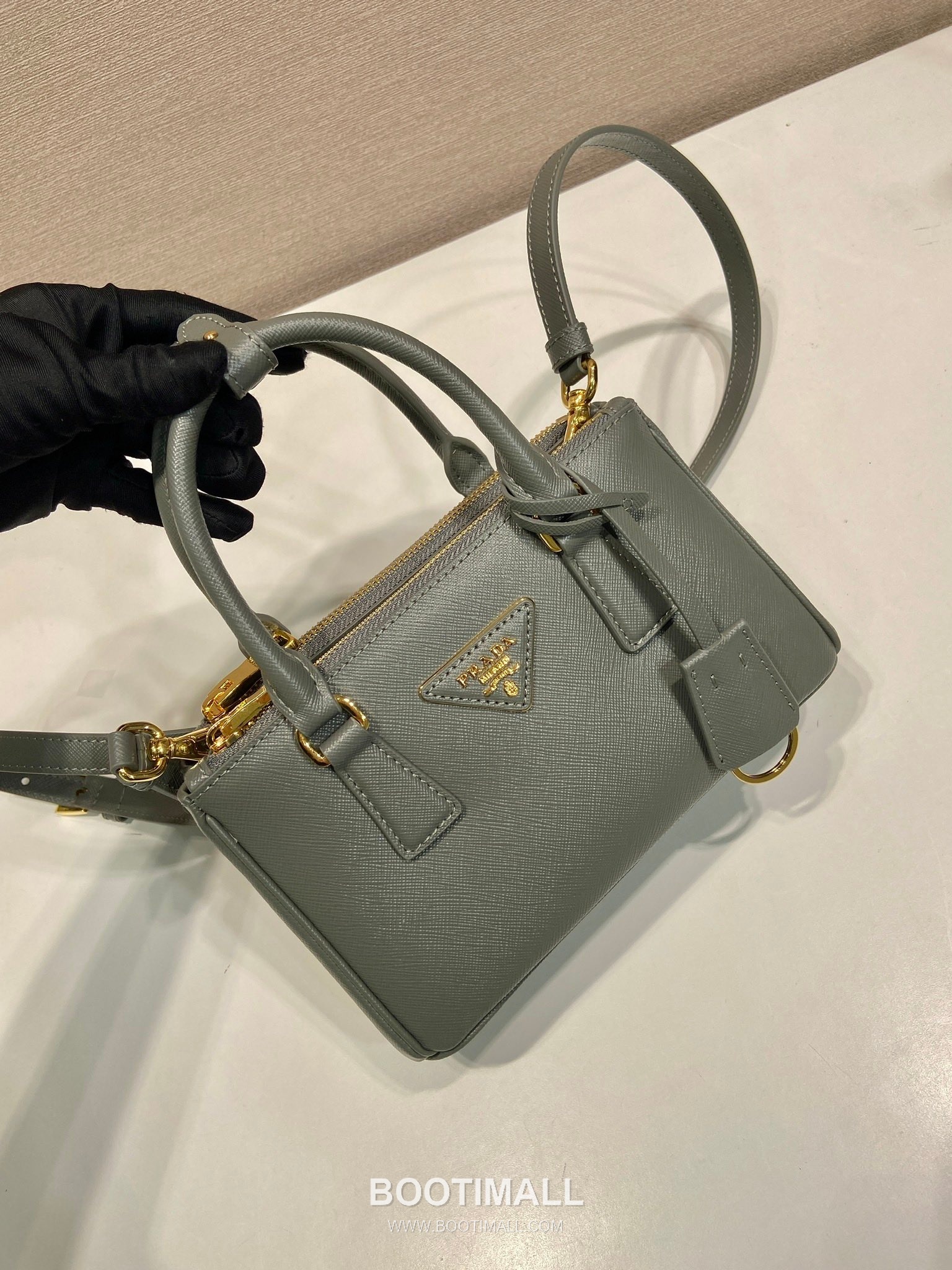 Prada Galleria Saffiano Leather Mini Tote Bag with Triangle Logo and Strap Detail 프라다 갤러리아 사피아노 가죽 트라이앵글 로고 스트랩 미니 토트백 1BA916 21cm 2