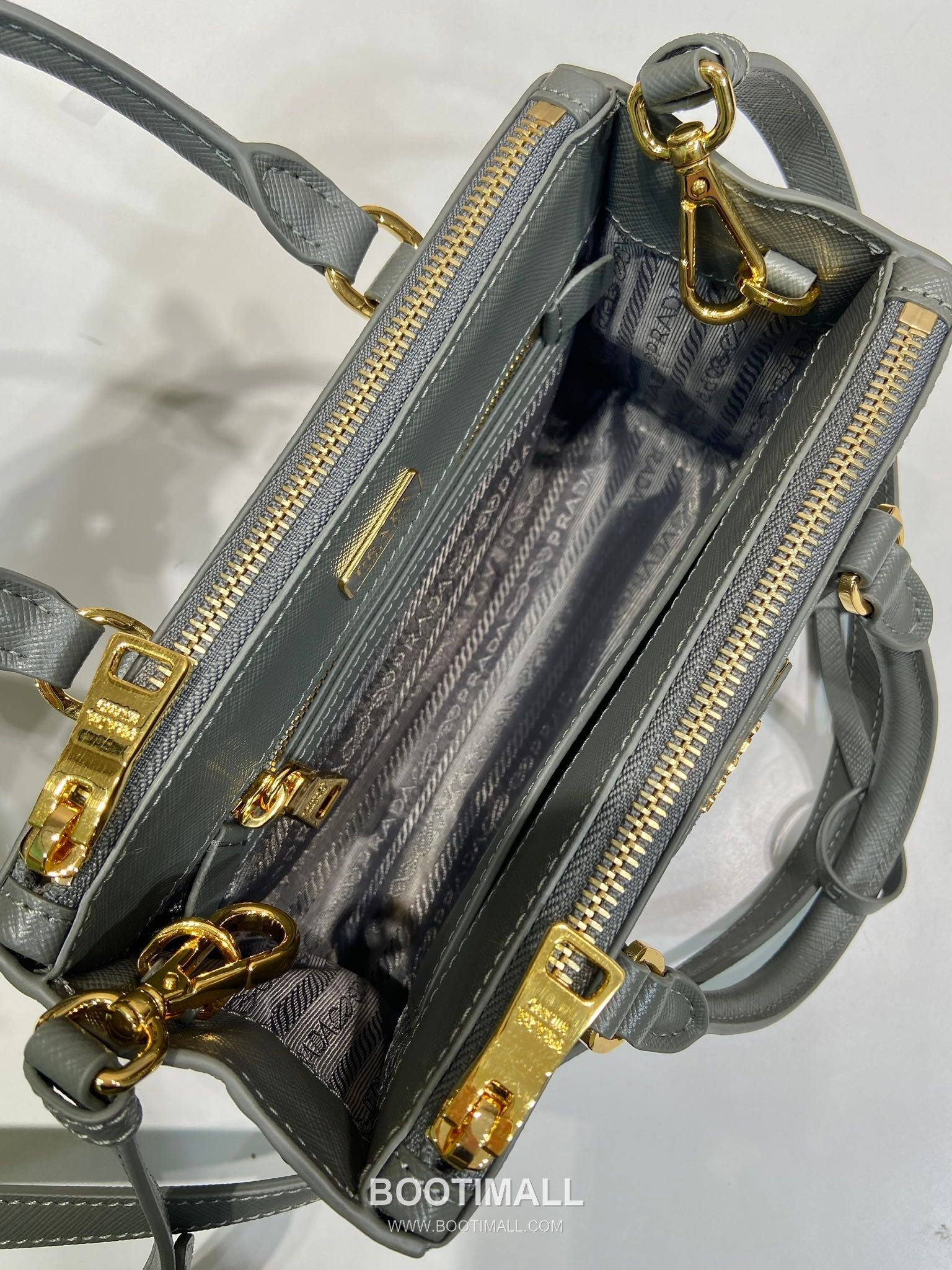 Prada Galleria Saffiano Leather Mini Tote Bag with Triangle Logo and Strap Detail 프라다 갤러리아 사피아노 가죽 트라이앵글 로고 스트랩 미니 토트백 1BA916 21cm 8