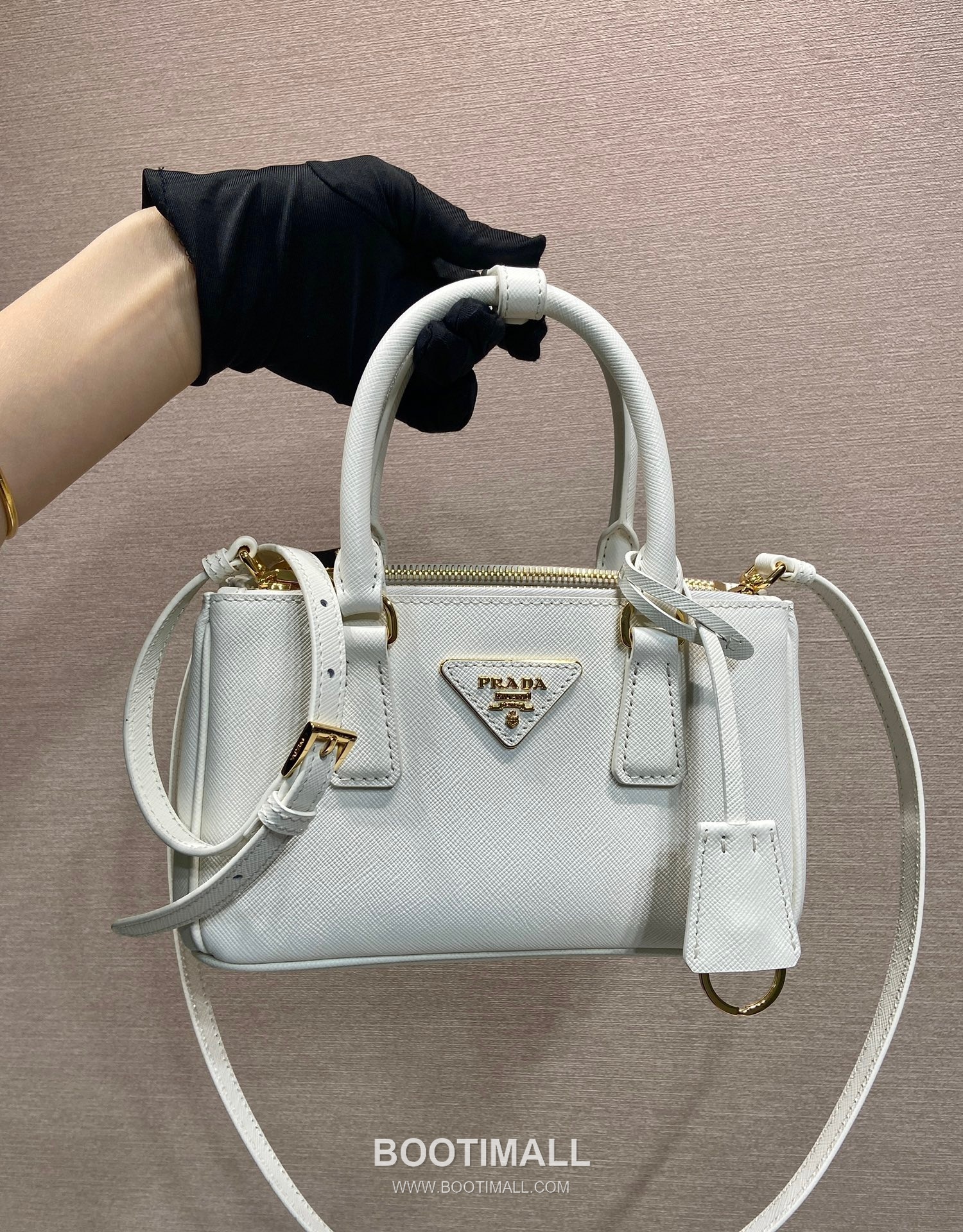 Prada Galleria Saffiano Leather Mini Tote Bag with Triangle Logo and Strap Detail 프라다 갤러리아 사피아노 가죽 트라이앵글 로고 스트랩 미니 토트백 1BA916 21cm 11
