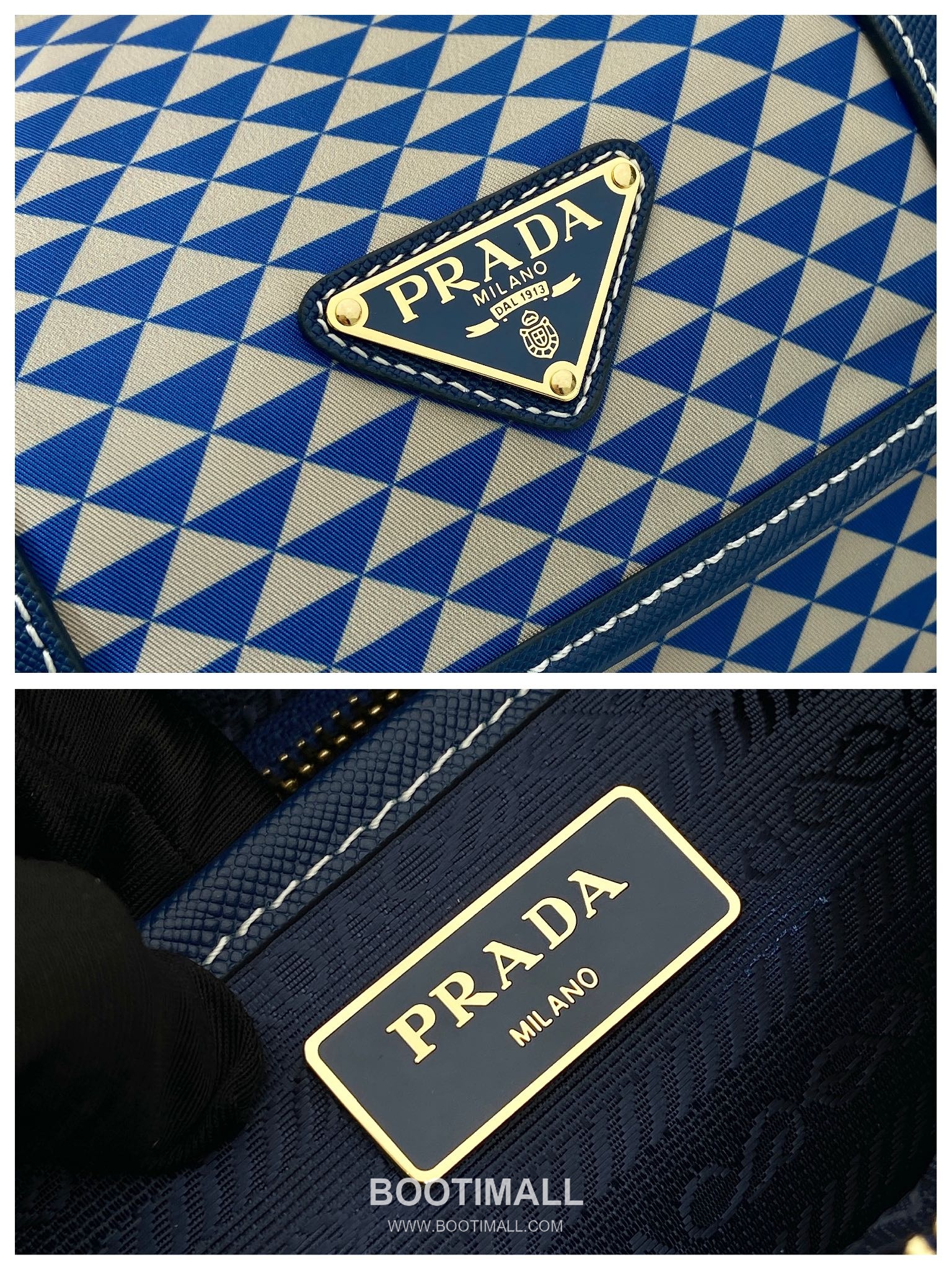 Prada Symbole Printed Nylon Messenger Bag with Saffiano Leather Trim Detail 프라다 심볼 프린트 나일론 사피아노 가죽 트림 메신저백 1BD383 25cm 9