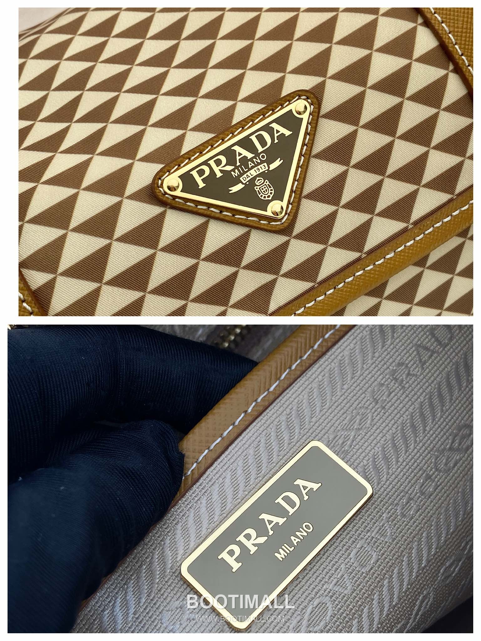 Prada Symbole Printed Nylon Messenger Bag with Saffiano Leather Trim Detail 프라다 심볼 프린트 나일론 사피아노 가죽 트림 메신저백 1BD383 25cm 9