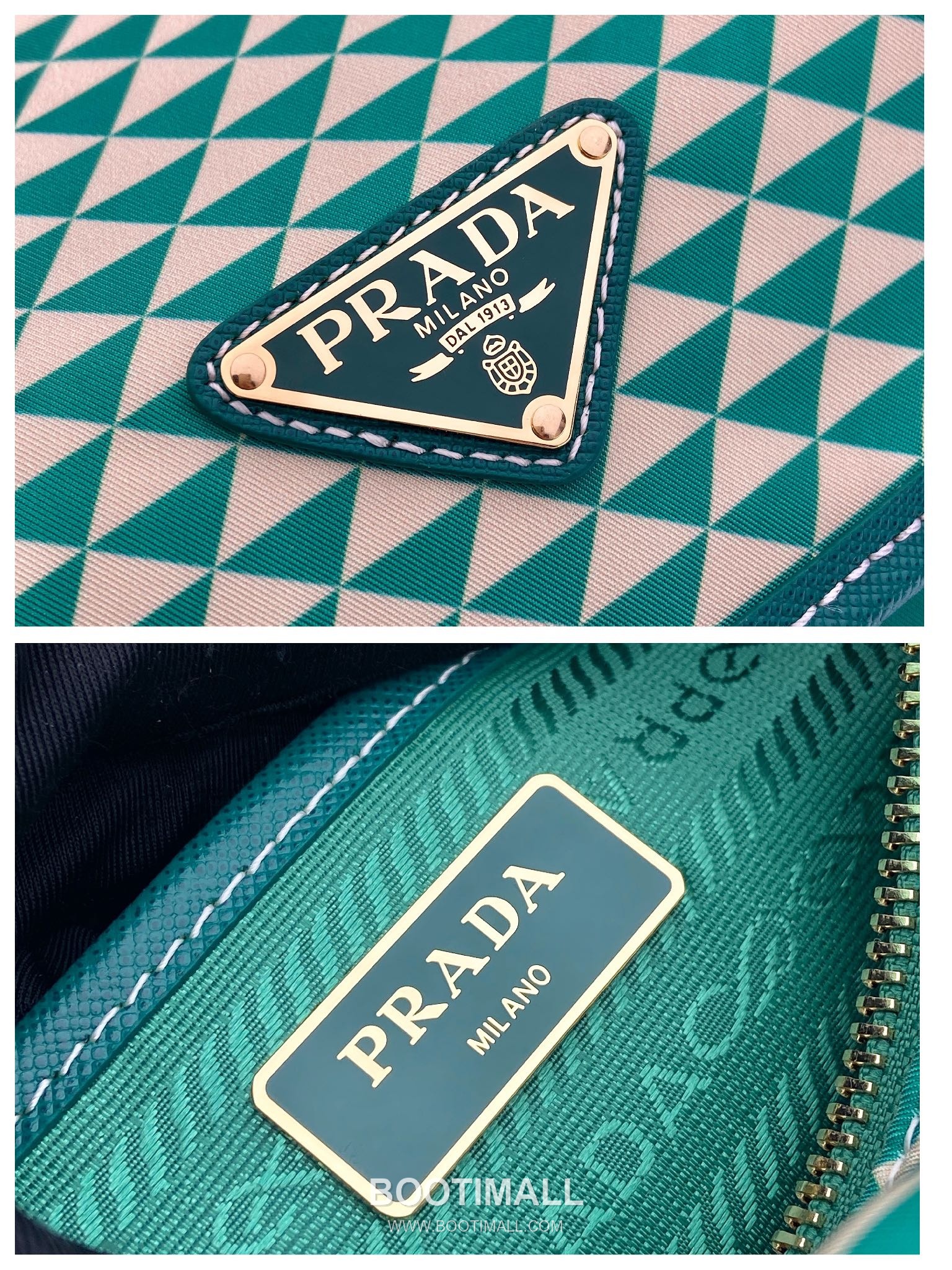 Prada Symbole Printed Nylon Messenger Bag with Saffiano Leather Trim Detail 프라다 심볼 프린트 나일론 사피아노 가죽 트림 메신저백 1BD383 25cm 18