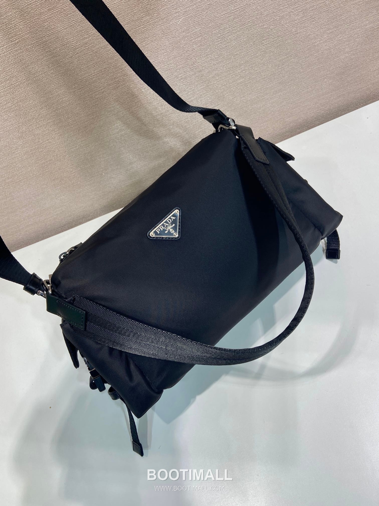 Prada Explore Re-Nylon Hobo Shoulder Bag with Dual Zip Pocket and Strap Detail 프라다 익스플로어 리나일론 듀얼 지퍼 포켓 스트랩 호보 숄더백 2VH206 31cm 5