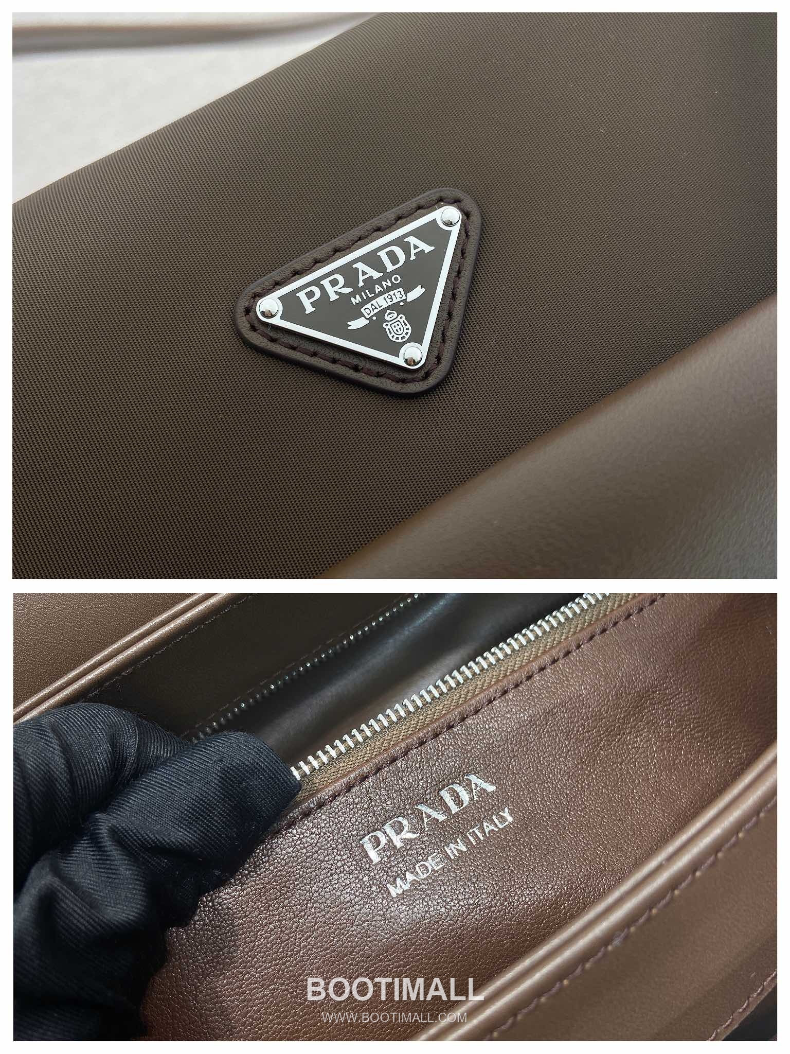 Prada Re-Nylon Leather Combination Tote Bag with Structured Design and Multi Pocket Detail 프라다 리나일론 레더 콤비 구조형 멀티포켓 토트백 1BA495 28cm 9