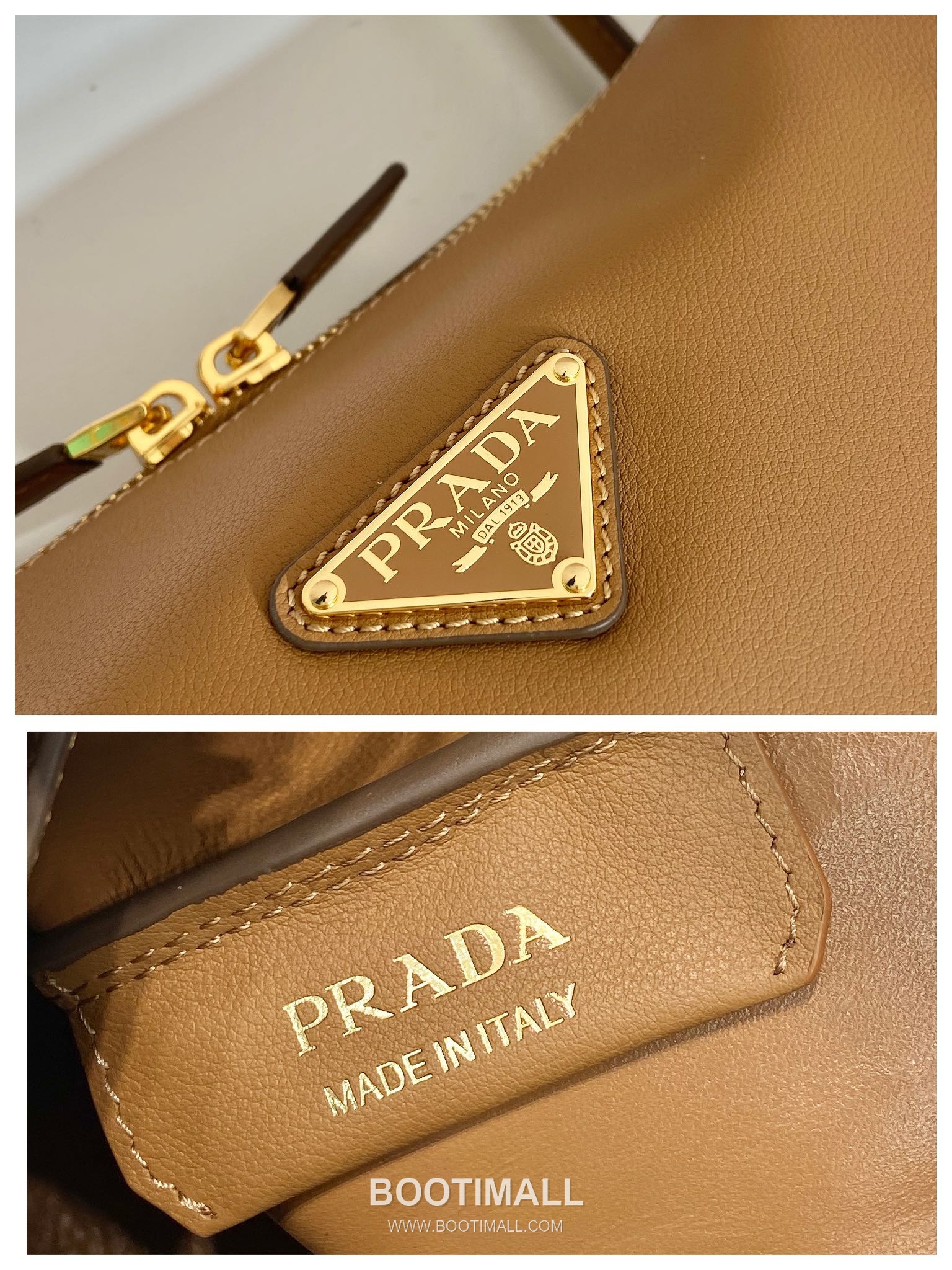 Prada Calfskin Shoulder Tote Bag with Dual Compartment and Strap Detail 프라다 카프스킨 듀얼 컴파트먼트 스트랩 숄더 토트백 1BA444 28cm 9