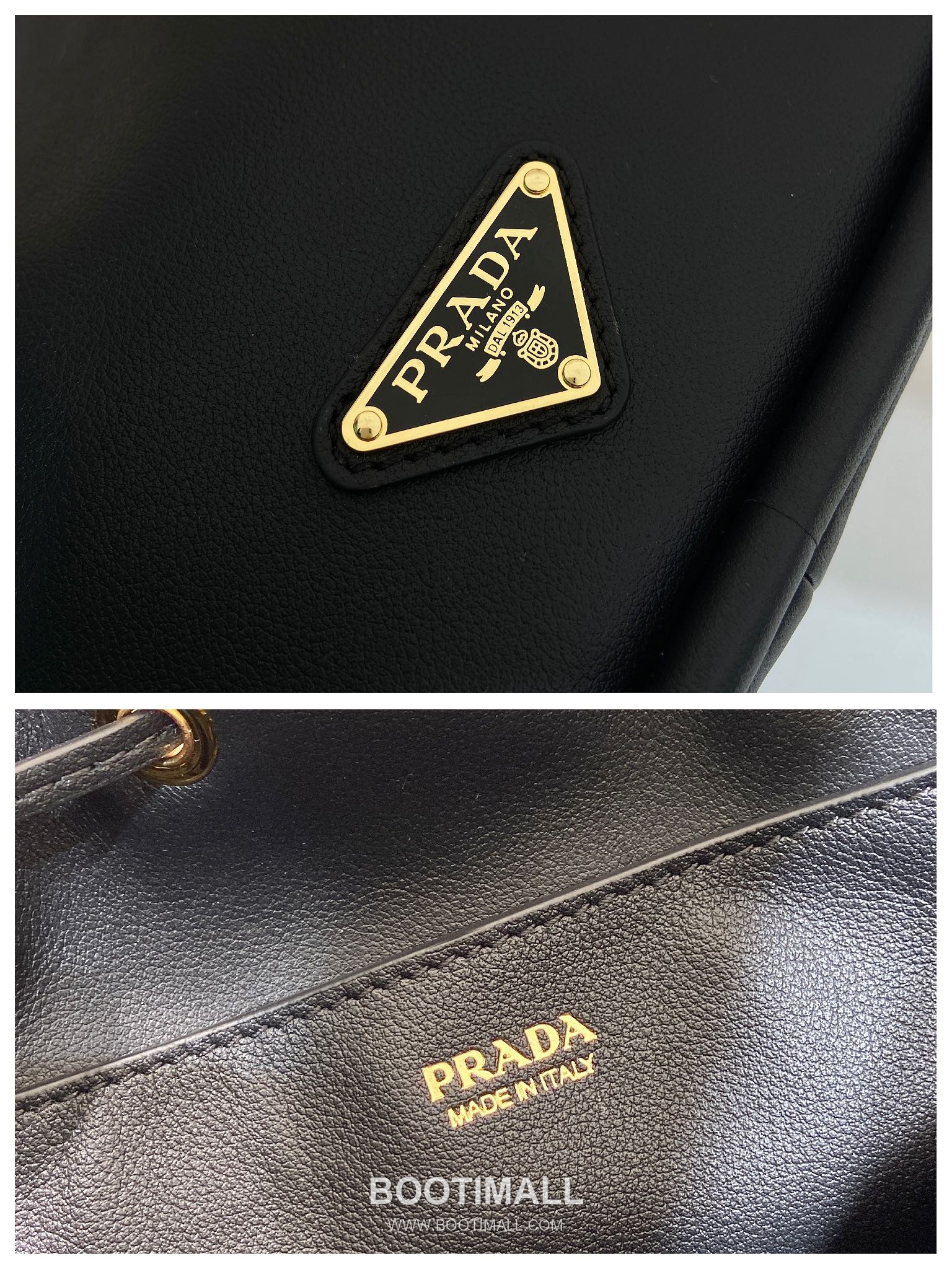 Prada Calfskin Bucket Bag with Drawstring Closure and Detachable Strap Detail 프라다 카프스킨 드로우스트링 탈부착 스트랩 버킷백 1BE087 22cm 9