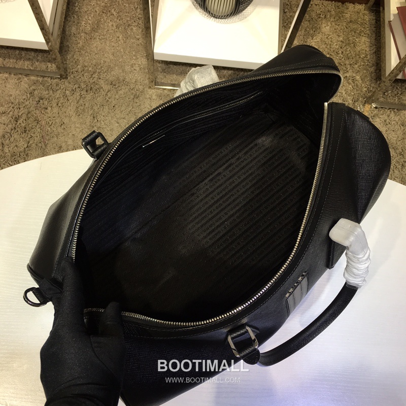 Prada Saffiano Leather Travel Duffle Bag with Multi Compartment Color Block Detail 프라다 사피아노 가죽 멀티 컴파트먼트 컬러블록 트래블 더플백 372R 45.5cm 7